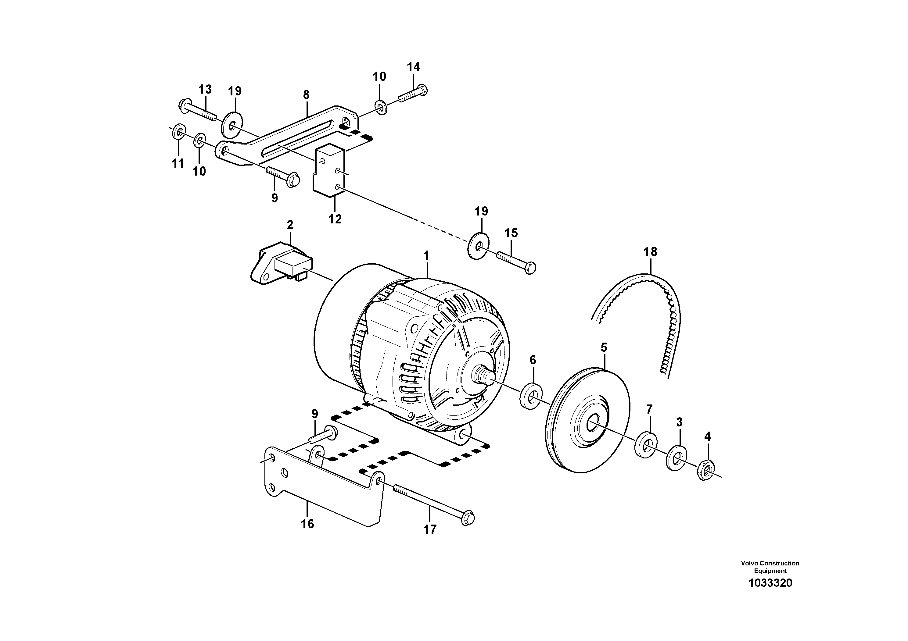 Схема запчастей Volvo L40B - 1720 Alternator with assembling details L40B S/N 1911500 - S/N 1921500 -