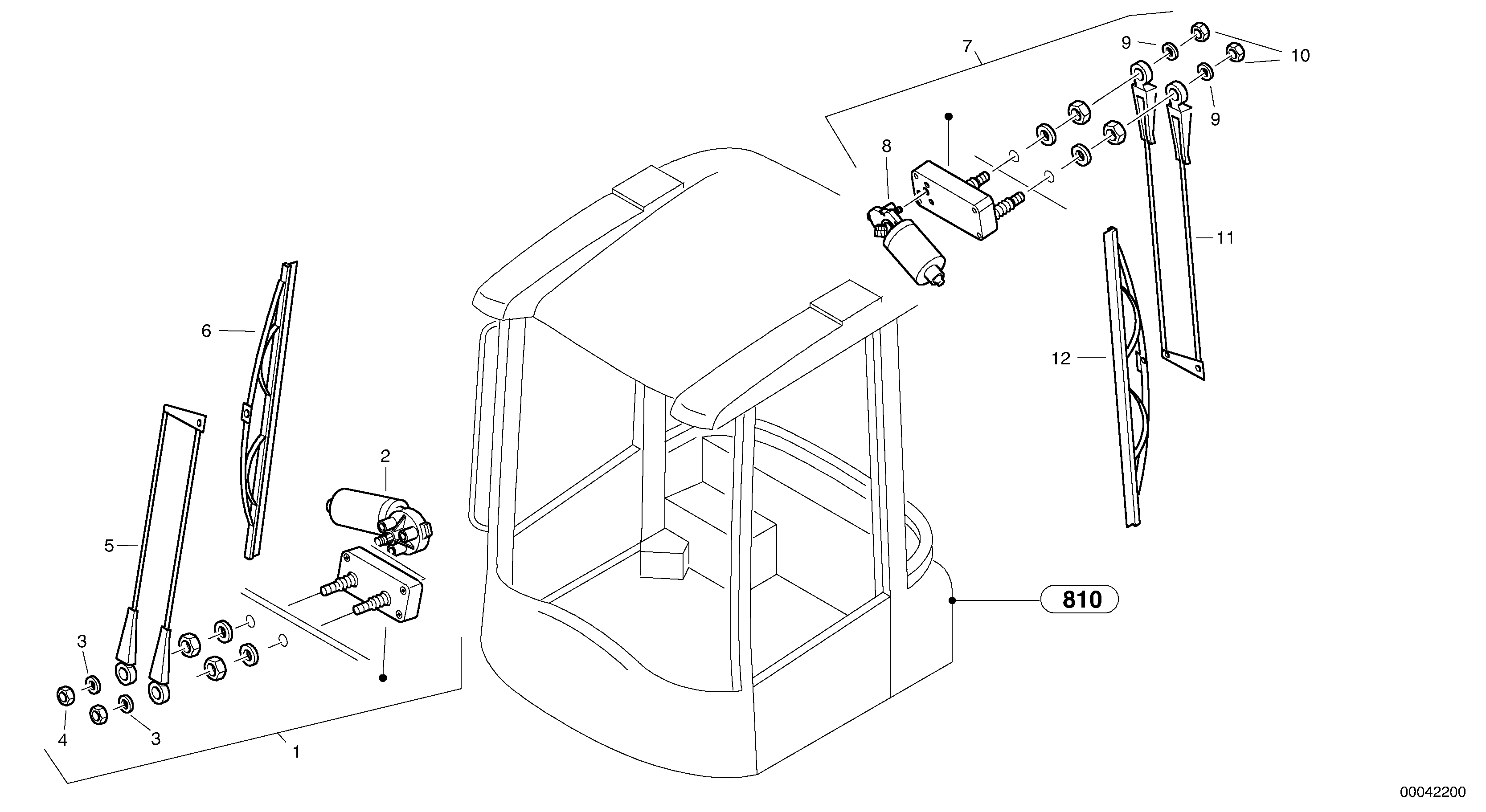 Схема запчастей Volvo L40B - 2191 Wiper installation L40B S/N 1911500 - S/N 1921500 -