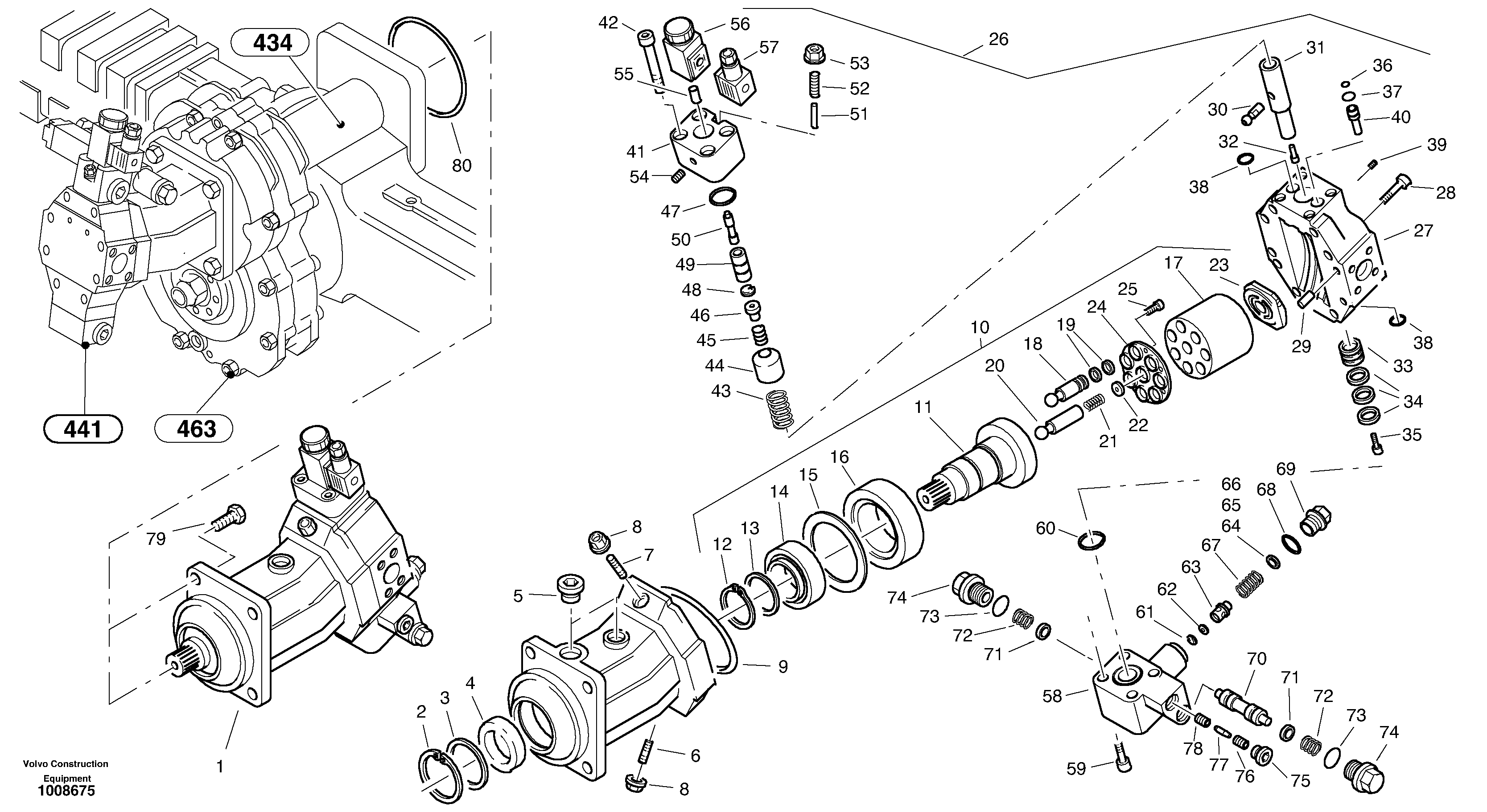 Схема запчастей Volvo L40B - 100152 Variable displacement motor 2 L40B S/N 1911500 - S/N 1921500 -