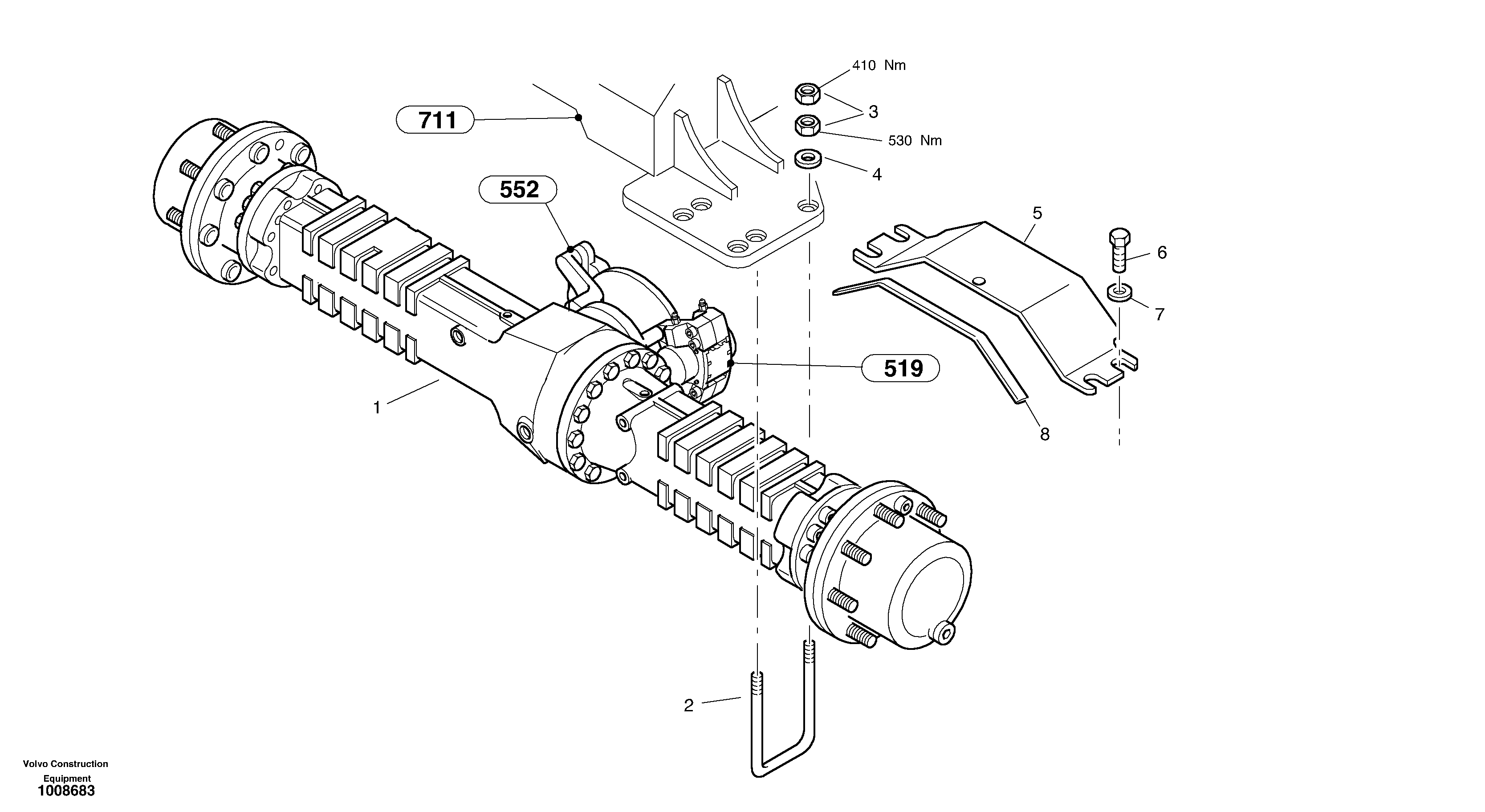 Схема запчастей Volvo L40B - 2295 Мост передний в сборе L40B S/N 1911500 - S/N 1921500 -