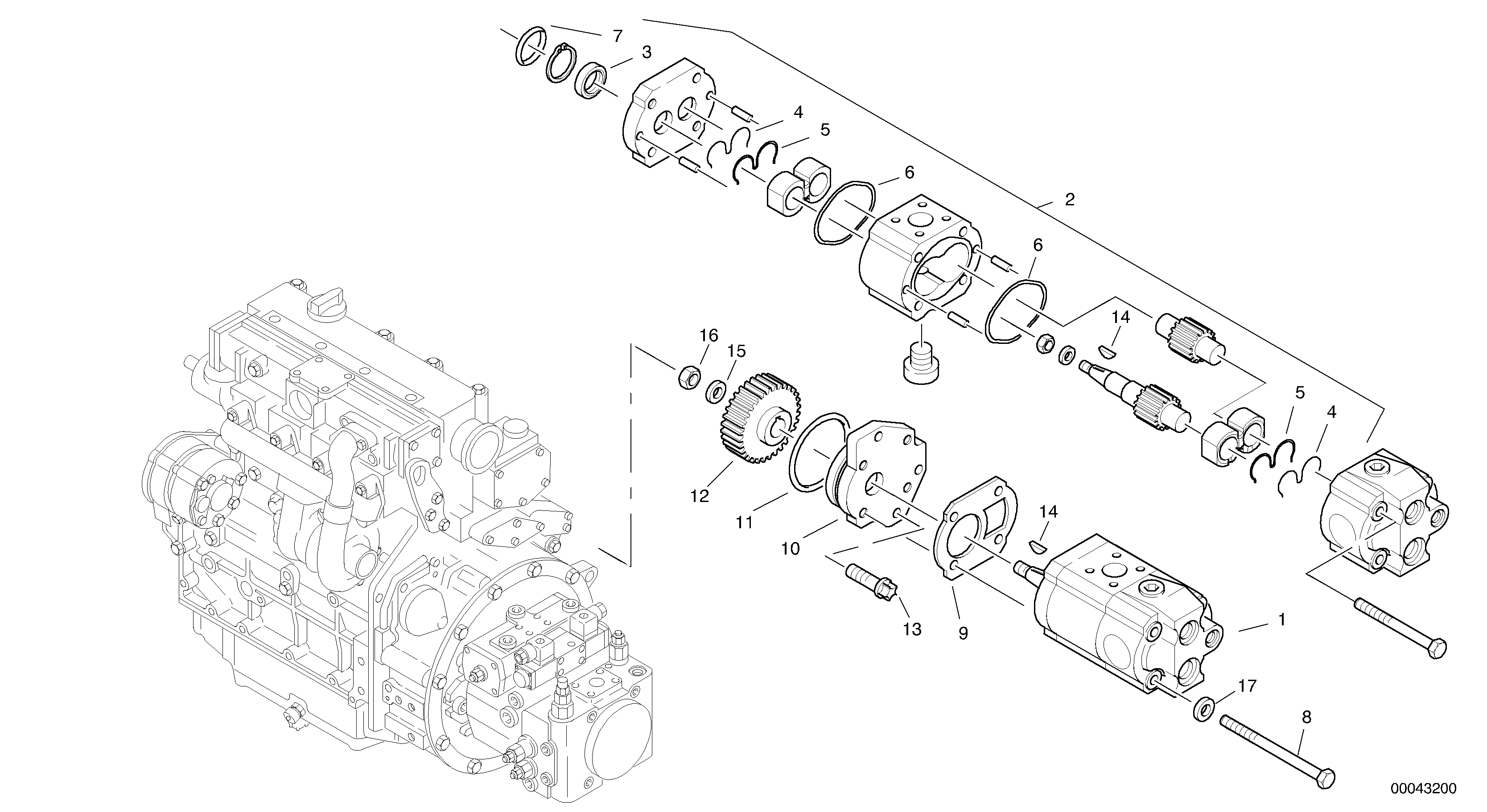 Схема запчастей Volvo L40B - 73895 Гидронасос рулевой L40B S/N 1911500 - S/N 1921500 -