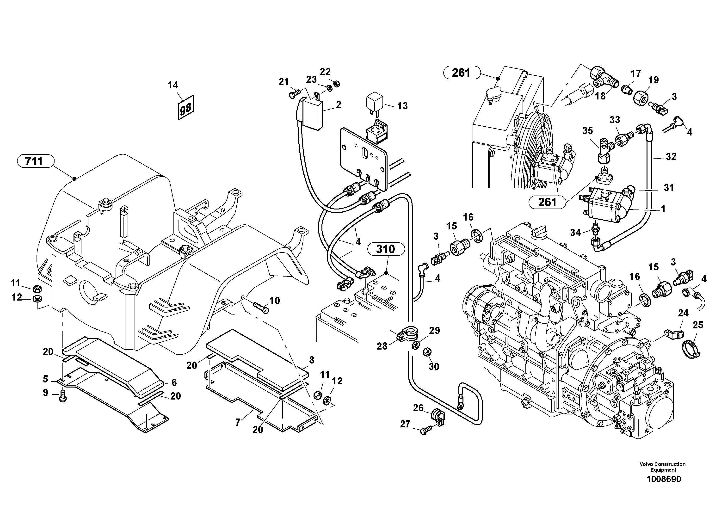 Схема запчастей Volvo L40B - 3505 Noise screening L40B S/N 1911500 - S/N 1921500 -