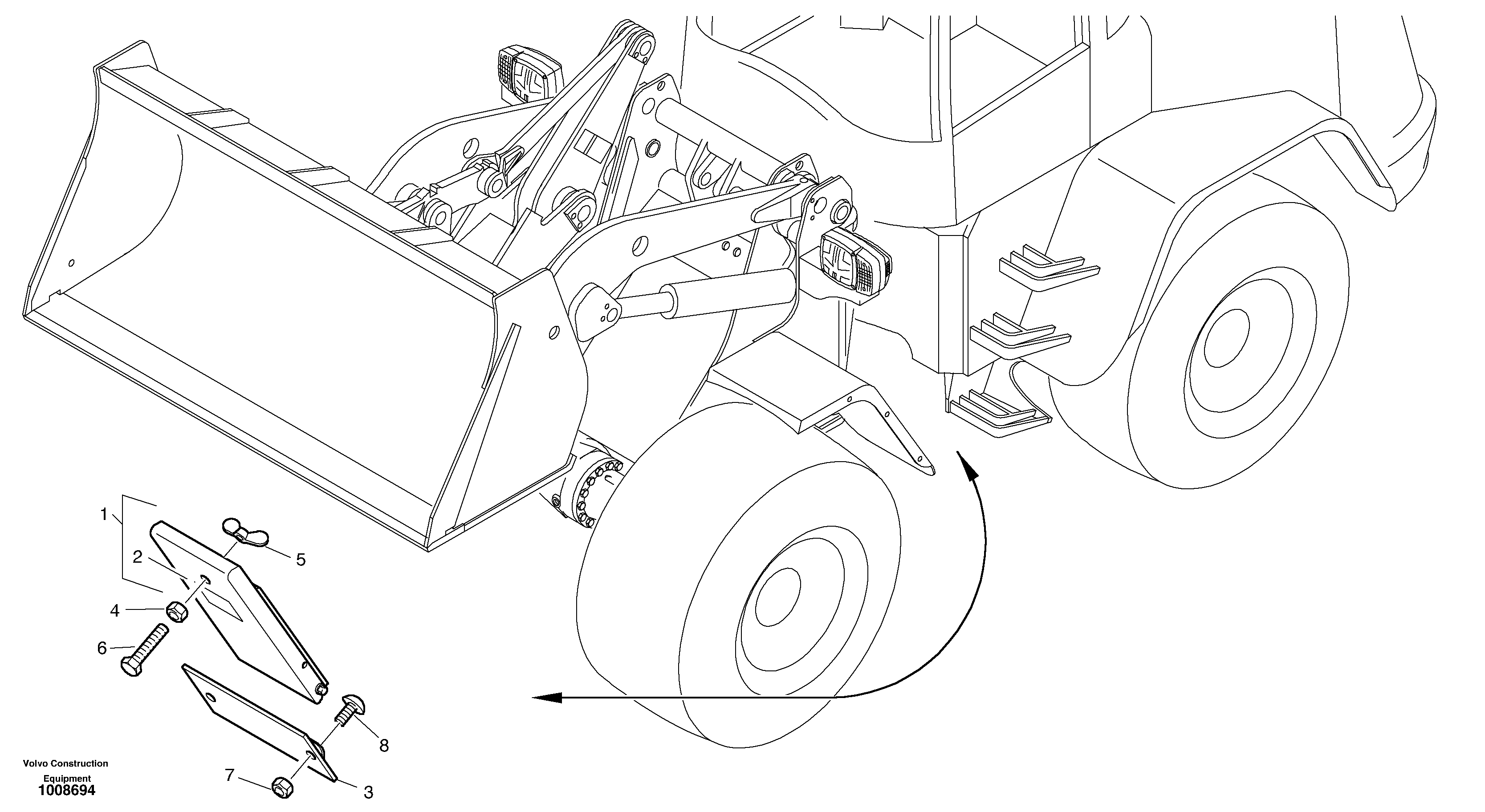 Схема запчастей Volvo L40B - 2362 Stop block for wheel L40B S/N 1911500 - S/N 1921500 -