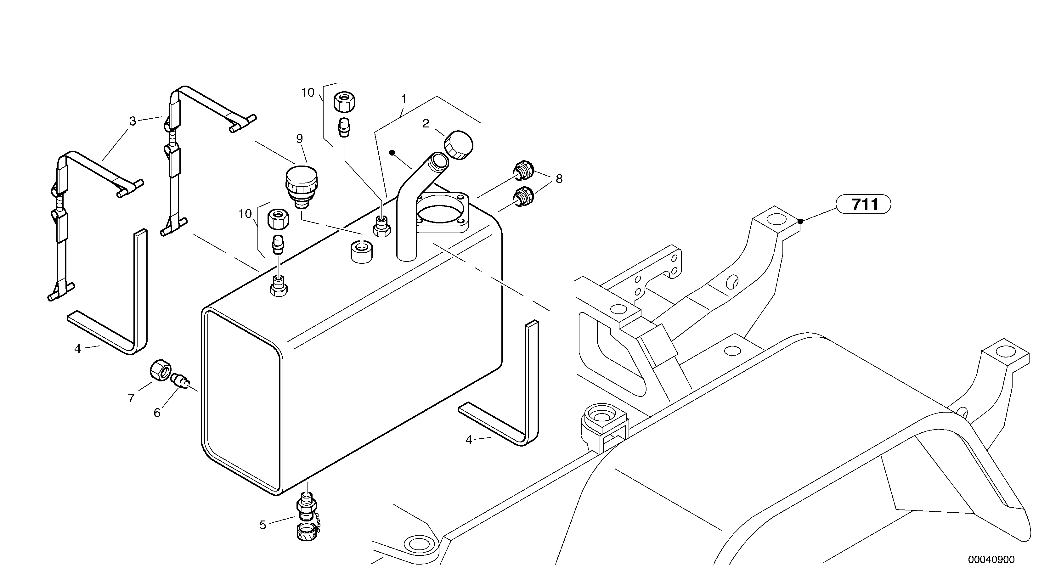 Схема запчастей Volvo L40B - 2364 Гидробак L40B S/N 1911500 - S/N 1921500 -