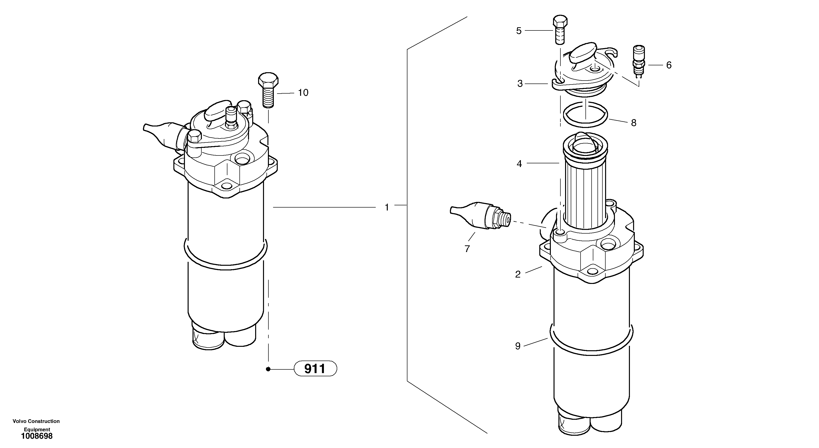 Схема запчастей Volvo L40B - 2371 Suction recoil filter L40B S/N 1911500 - S/N 1921500 -