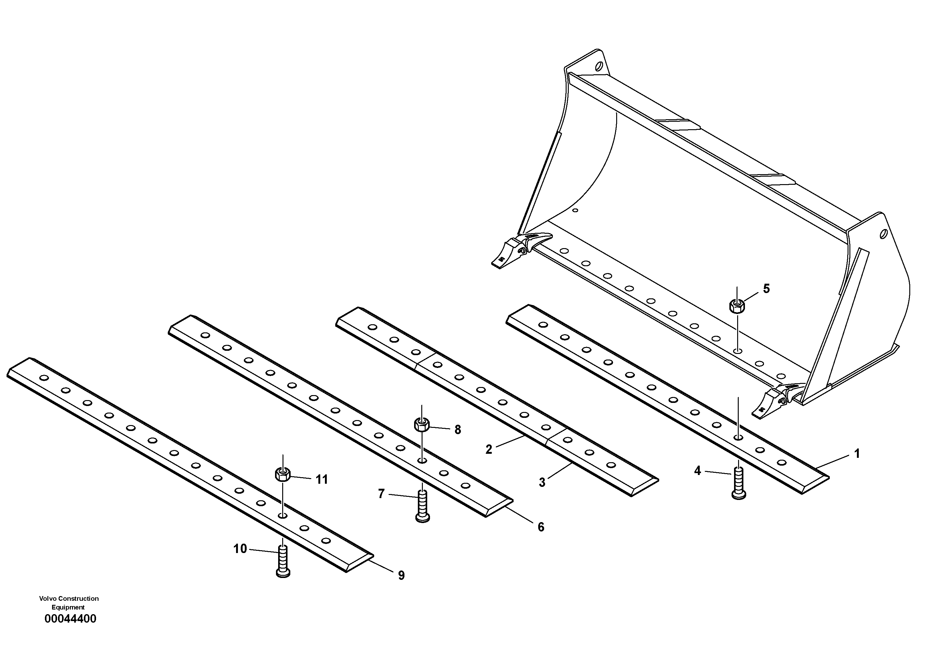 Схема запчастей Volvo L40B - 2714 Bolt-on cutting edge L40B S/N 1911500 - S/N 1921500 -