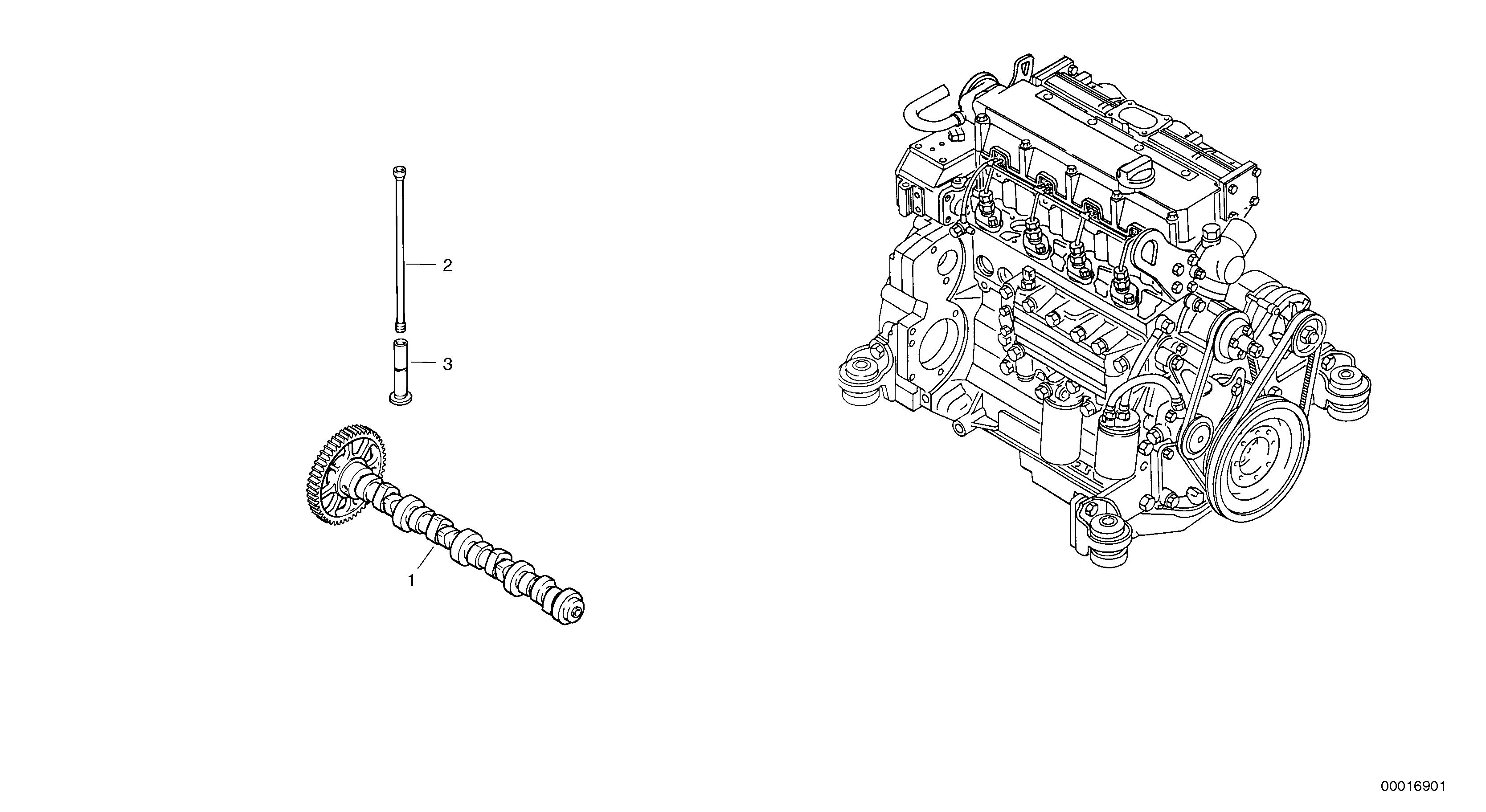 Схема запчастей Volvo L45B - 56555 Распредвал L45B TYPE 194, 195 SER NO - 1499