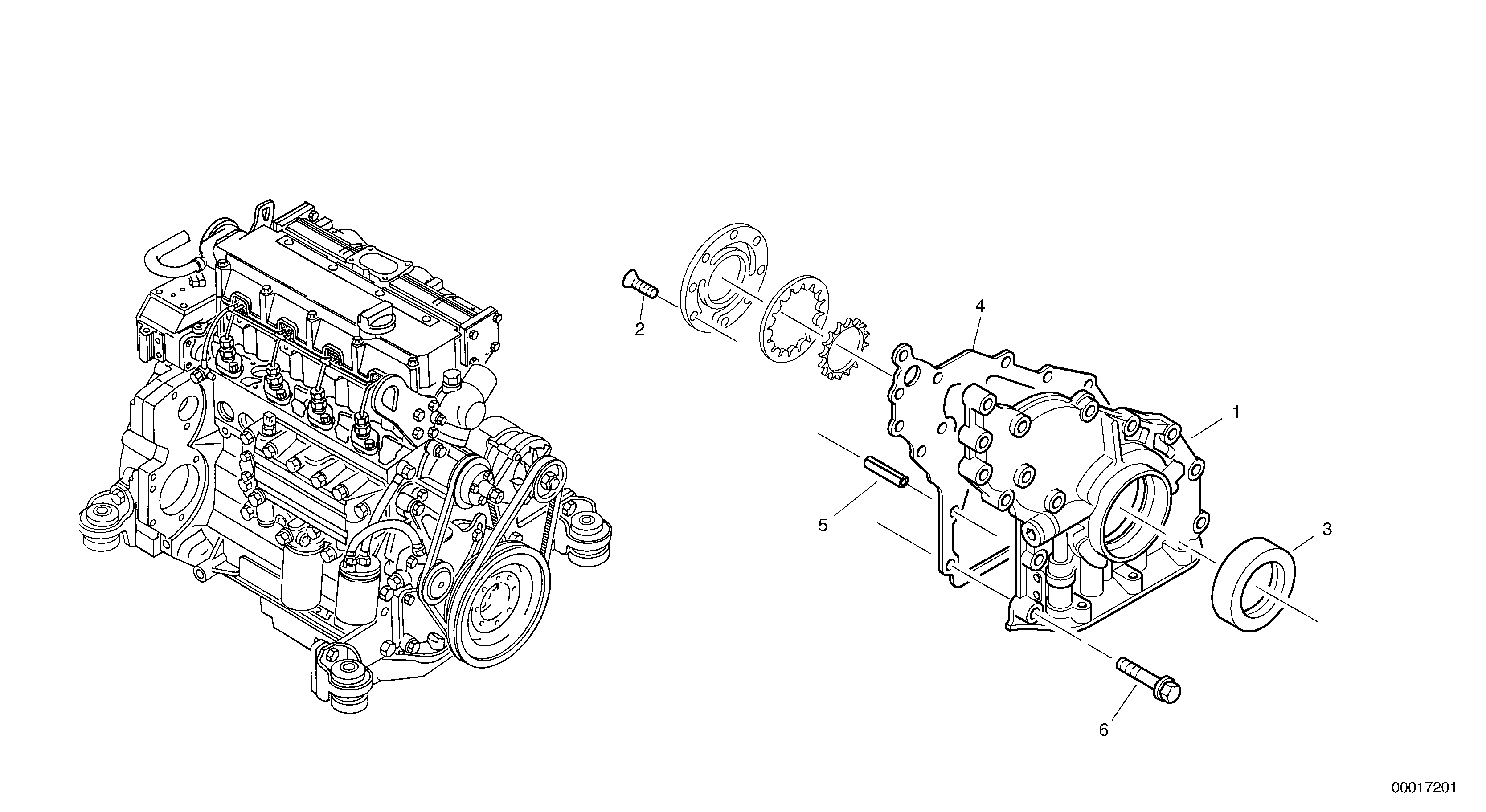 Схема запчастей Volvo L45B - 1685 Timing gear housing (front cover with oil pump) L45B TYPE 194, 195 SER NO - 1499