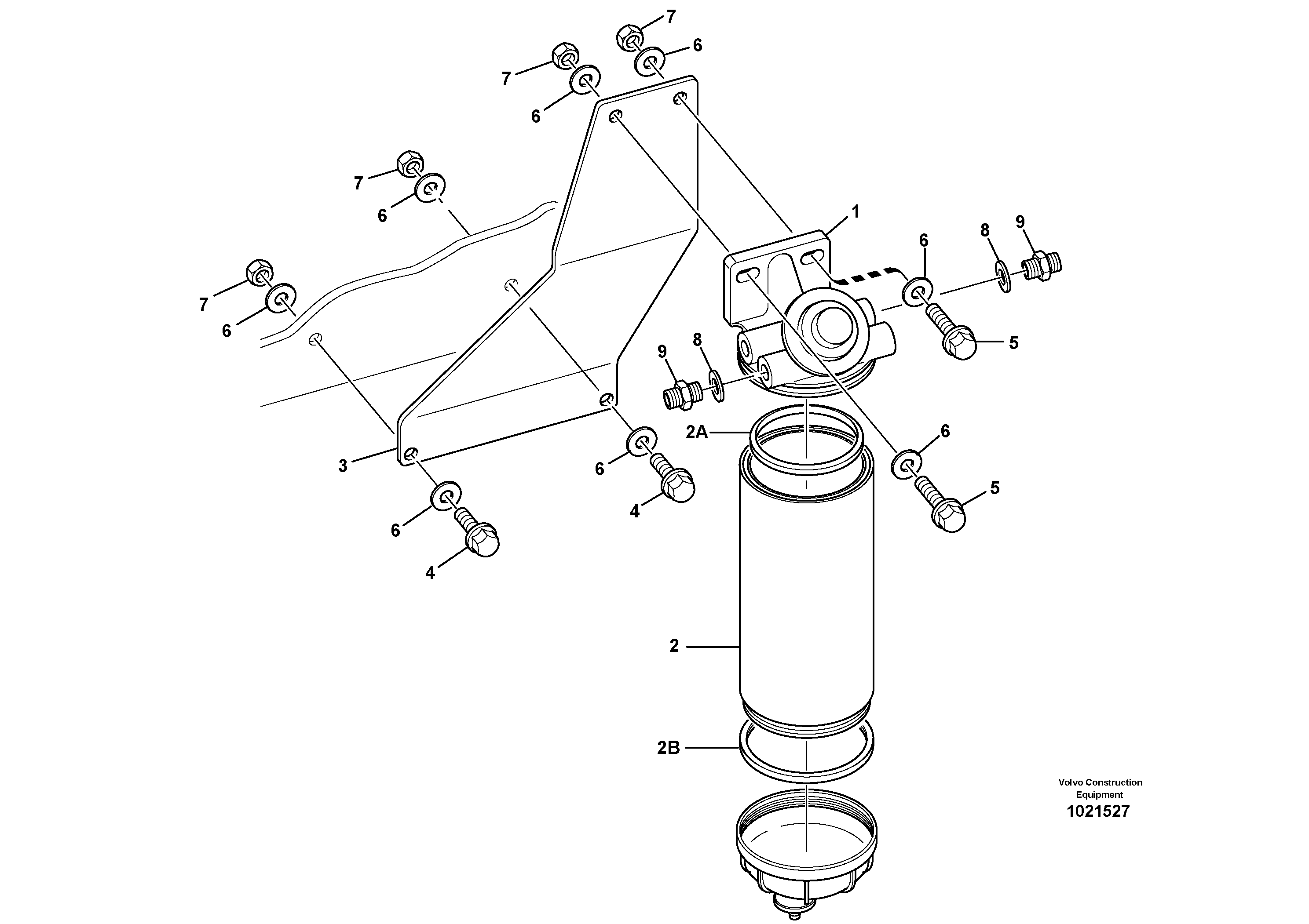 Схема запчастей Volvo L45B - 82036 Filter - Water separator L45B TYPE 194, 195 SER NO - 1499