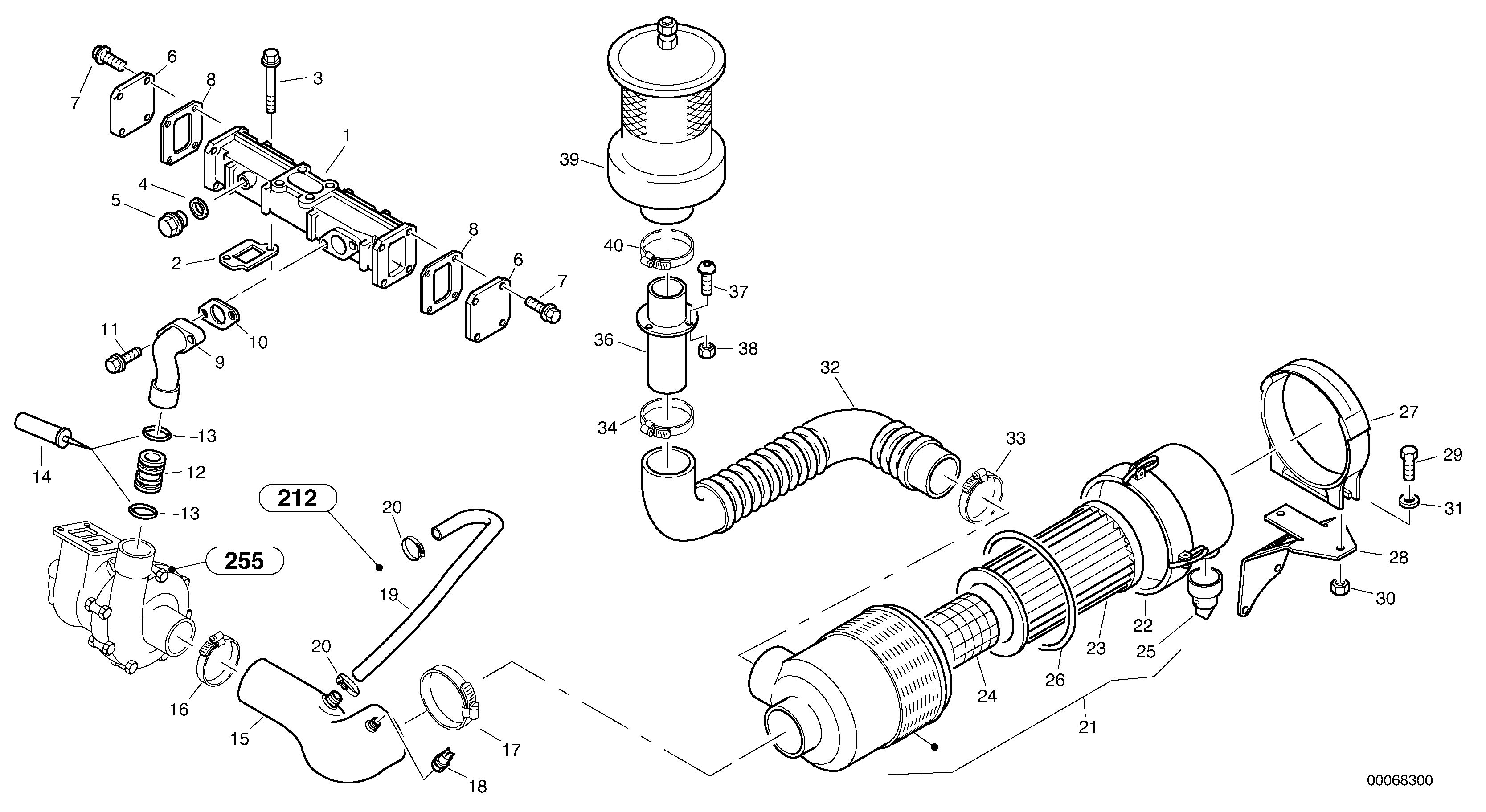 Схема запчастей Volvo L45B - 36951 Pre-filter - Turbo II L45B TYPE 194, 195 SER NO - 1499