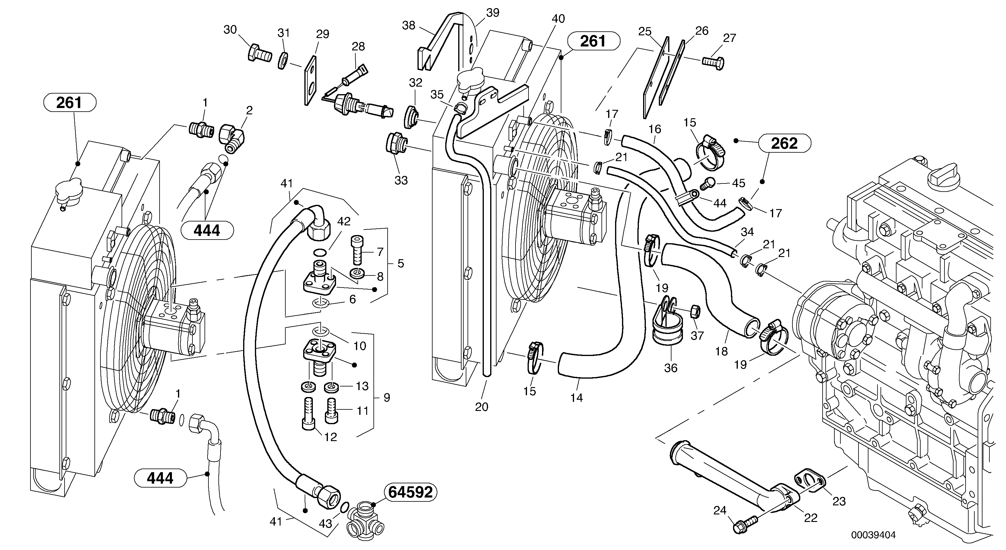 Схема запчастей Volvo L45B - 72782 Cooling pipes L45B TYPE 194, 195 SER NO - 1499