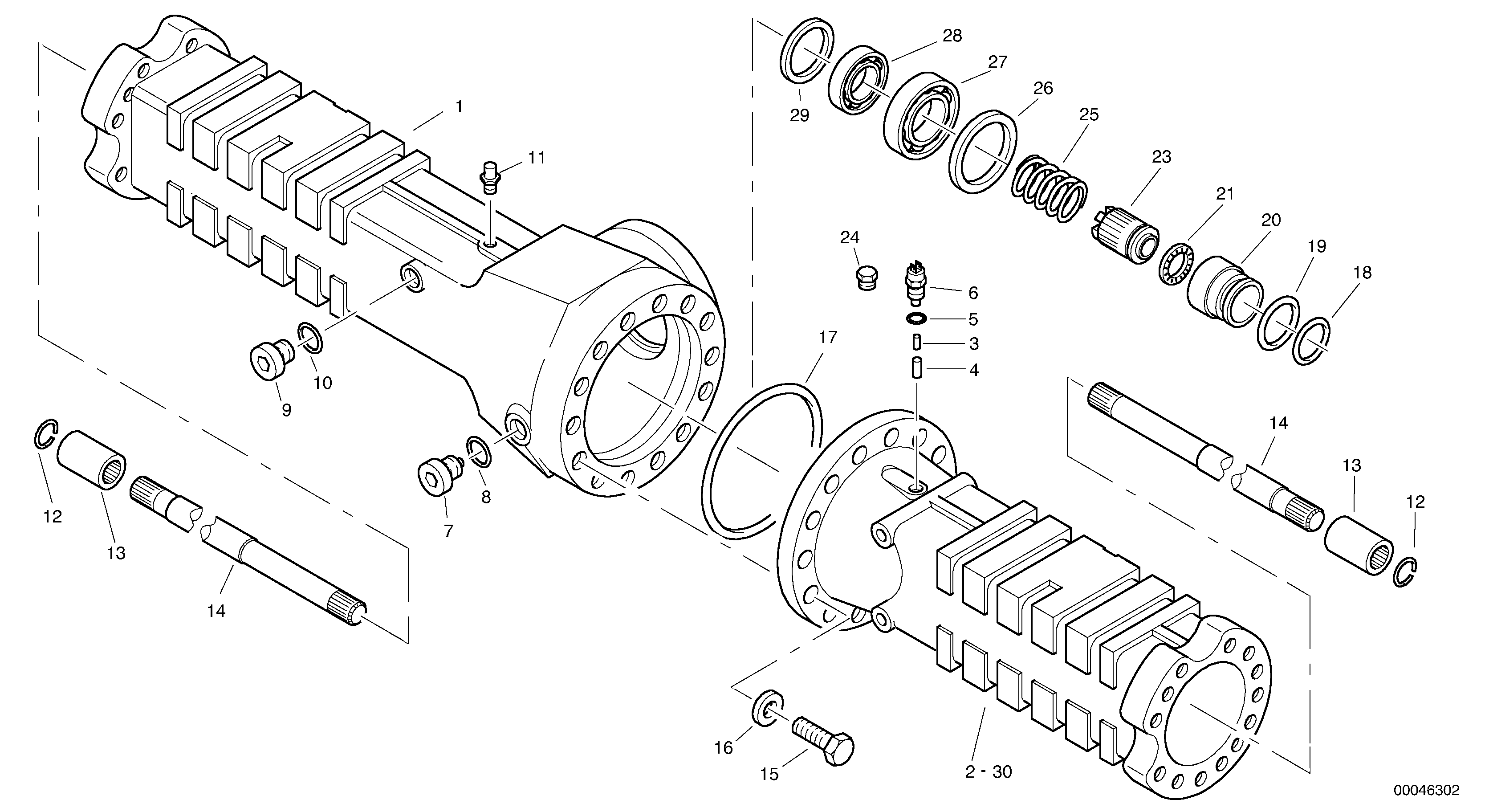 Схема запчастей Volvo L45B - 4111 Housing - front axle L45B S/N 1941500 - S/N 1951500 -