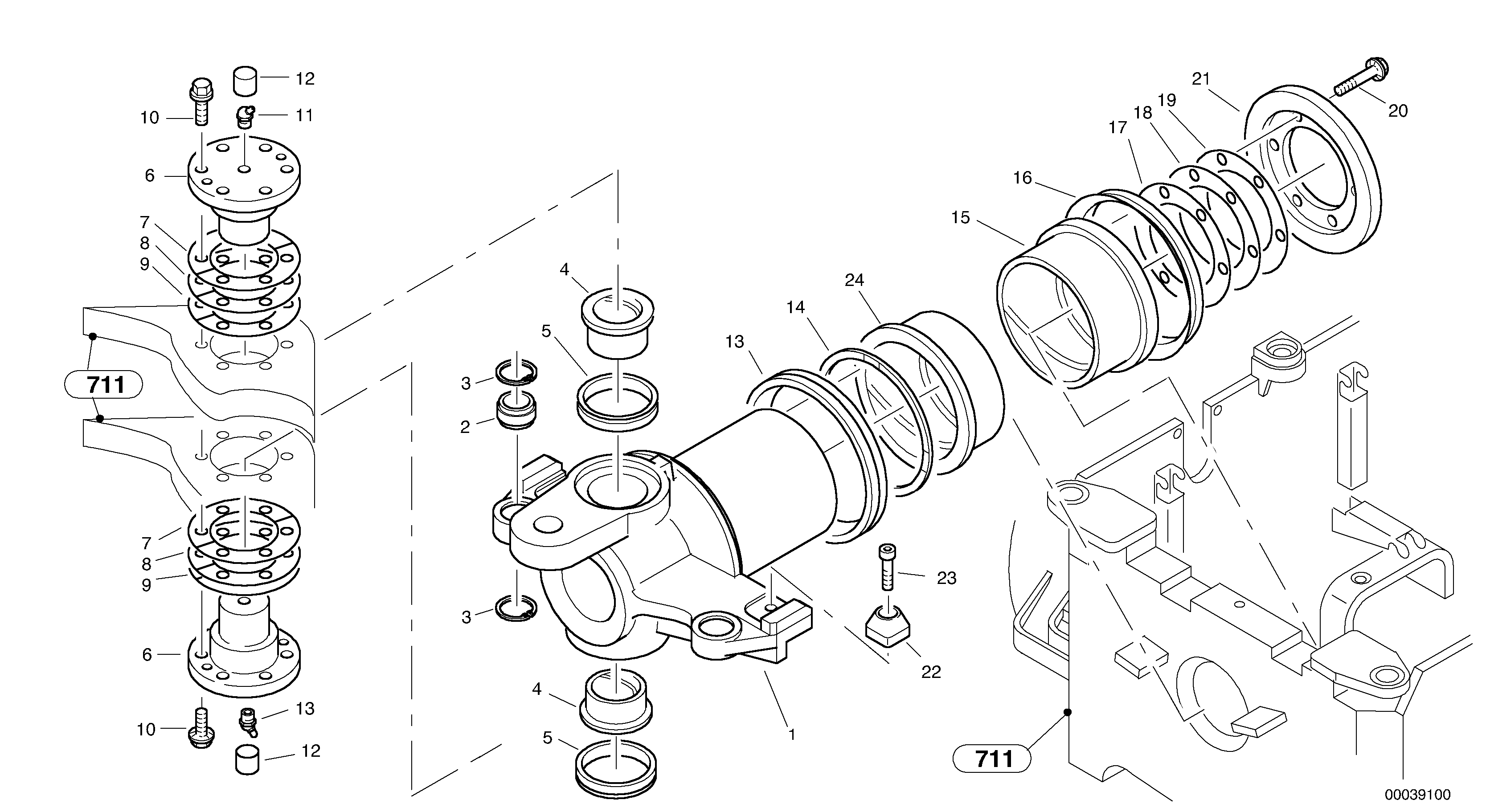 Схема запчастей Volvo L45B - 3468 Articulation point L45B S/N 1941500 - S/N 1951500 -