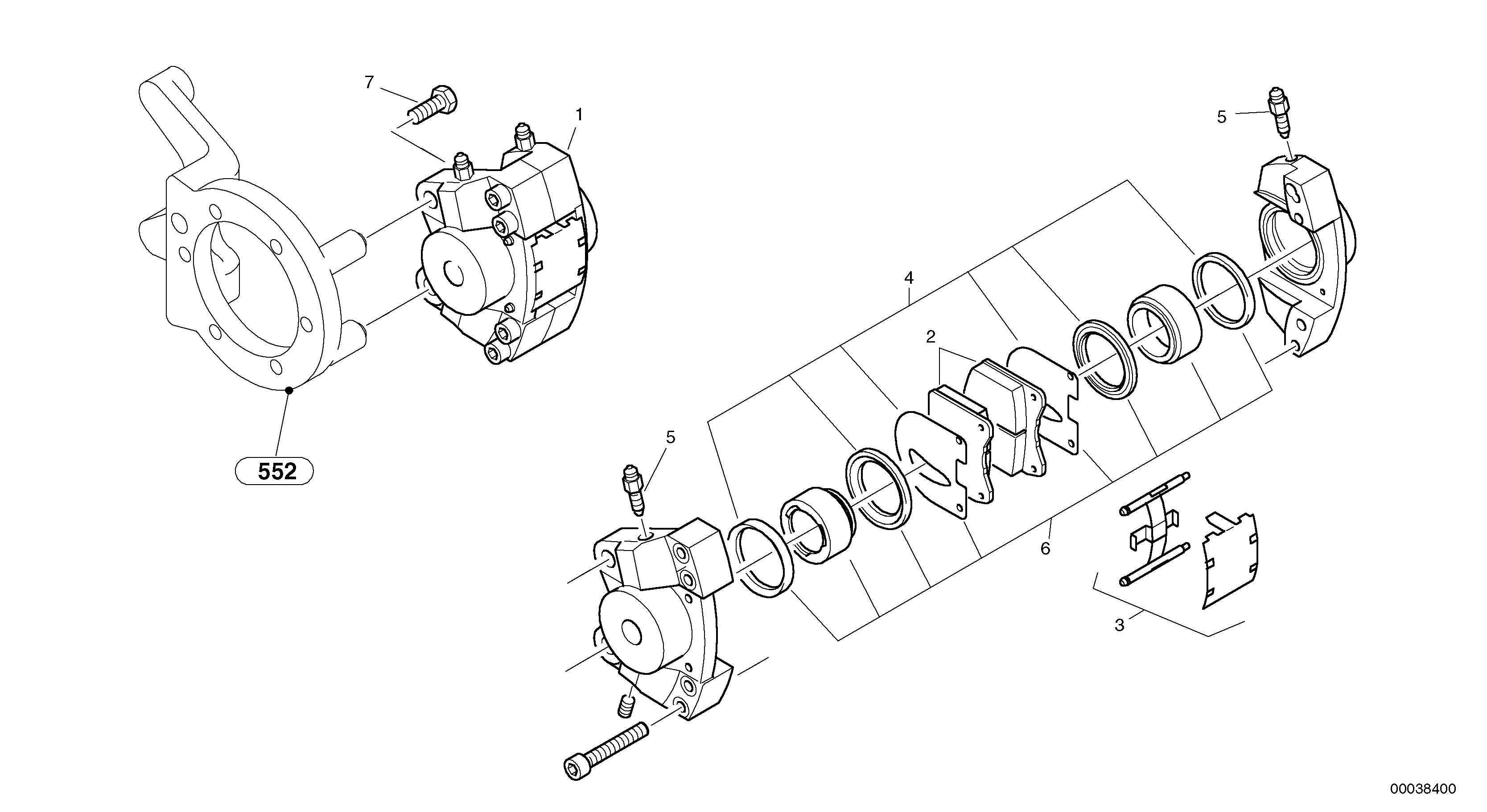 Схема запчастей Volvo L45B - 456 Central brake L45B TYPE 194, 195 SER NO - 1499