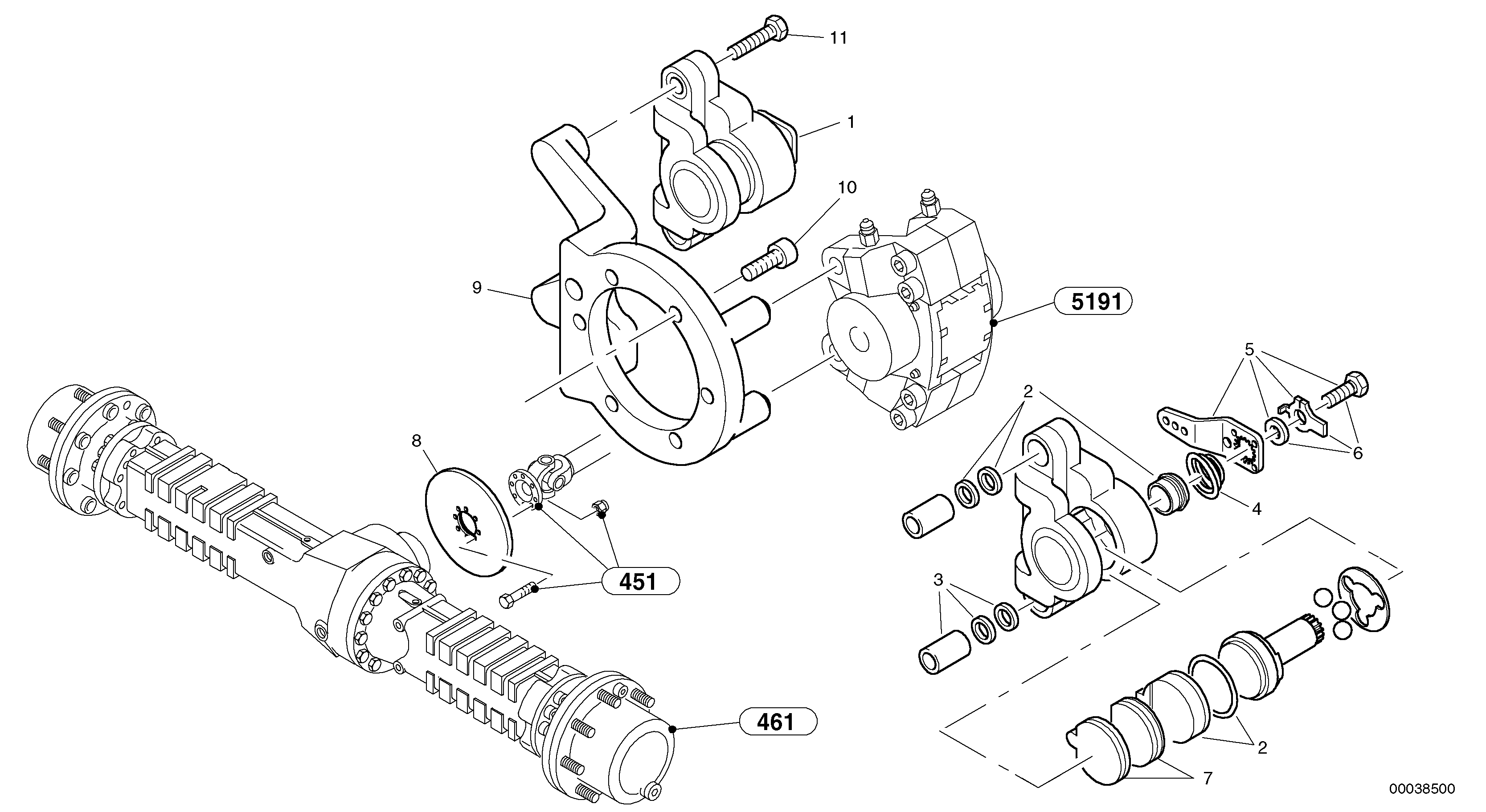 Схема запчастей Volvo L45B - 430 Parking brake L45B TYPE 194, 195 SER NO - 1499