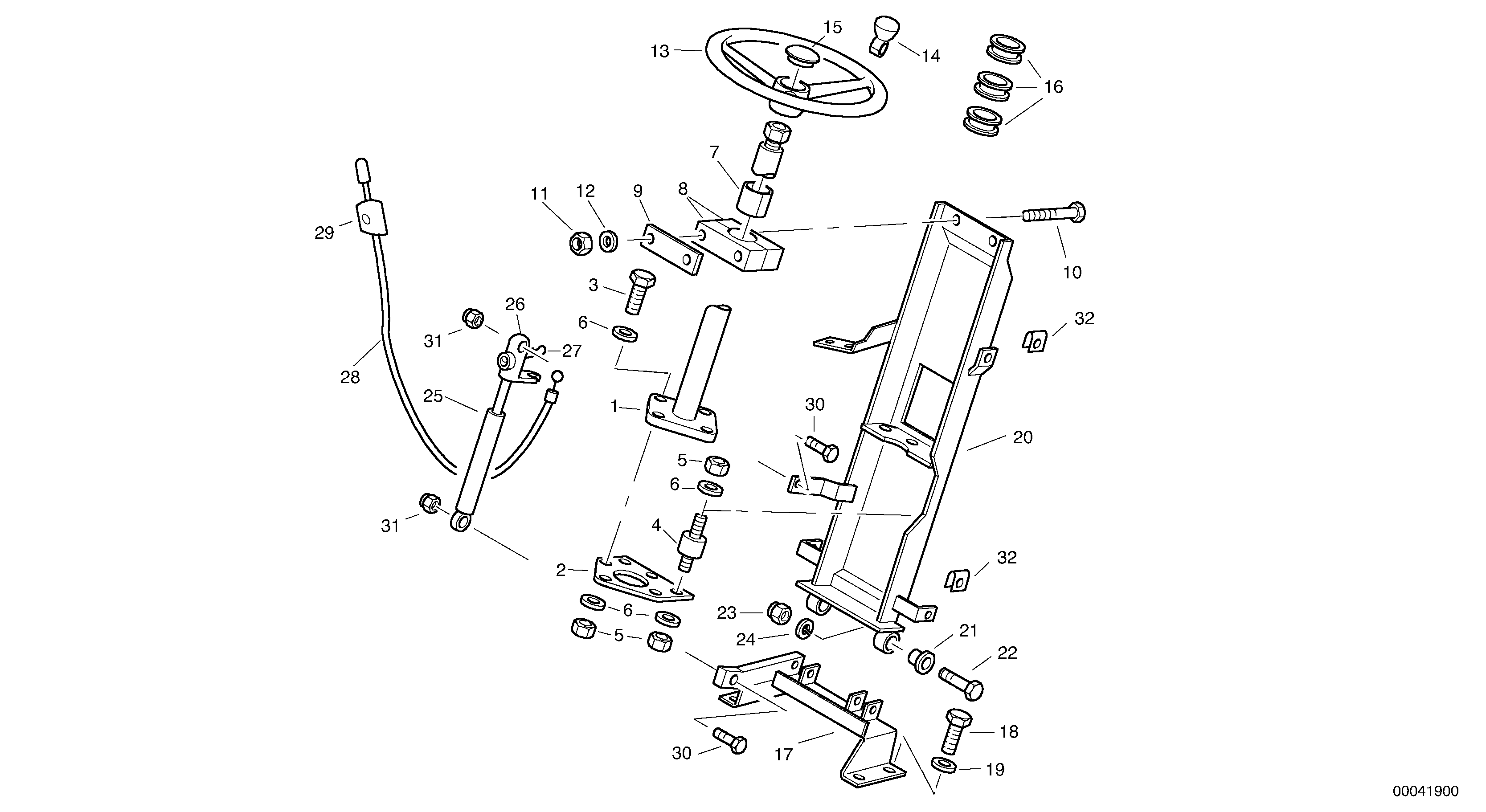 Схема запчастей Volvo L45B - 433 Steering assembly L45B TYPE 194, 195 SER NO - 1499