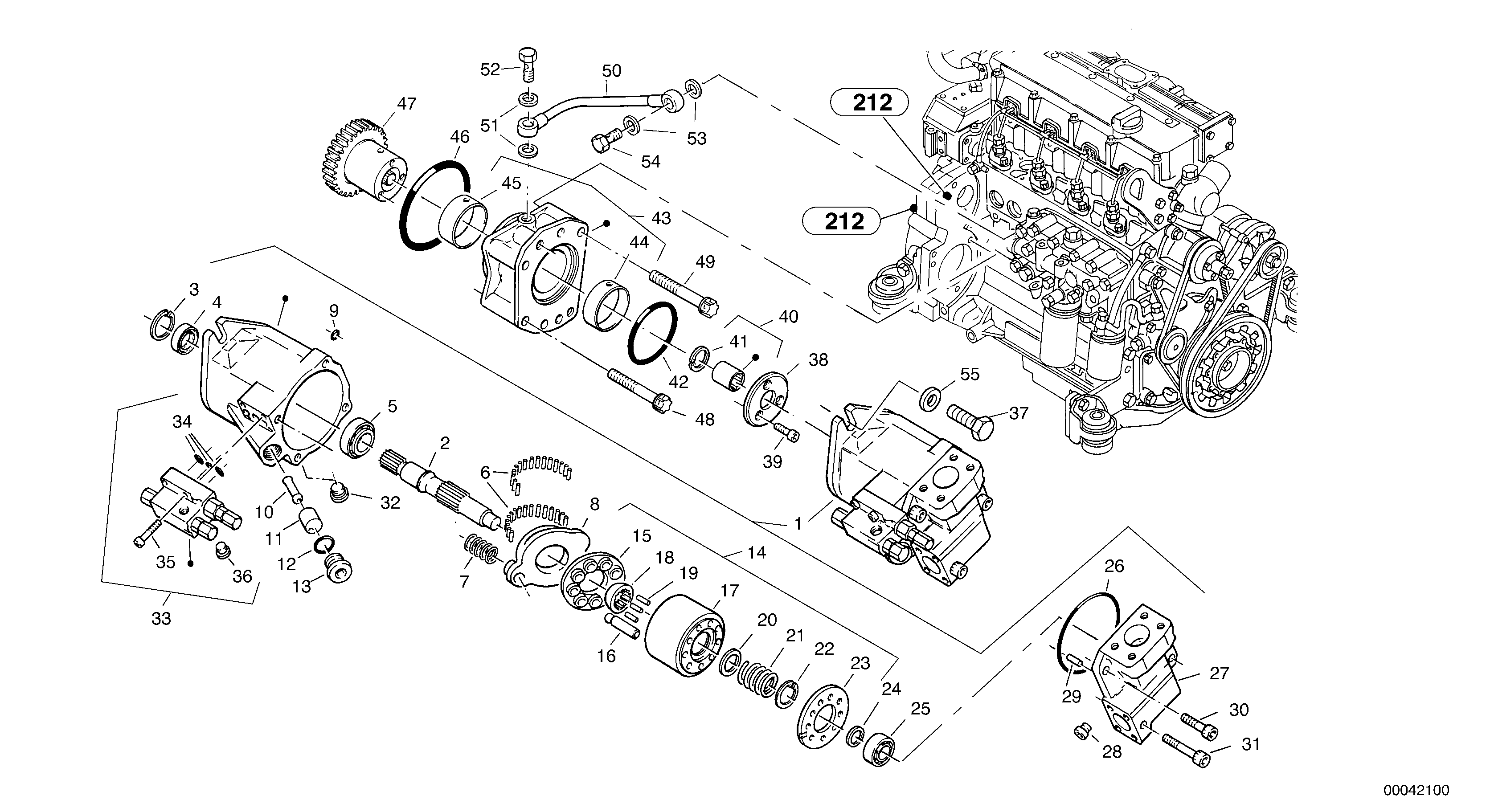 Схема запчастей Volvo L45B - 13110 Pump - working hydraulic L45B S/N 1941500 - S/N 1951500 -