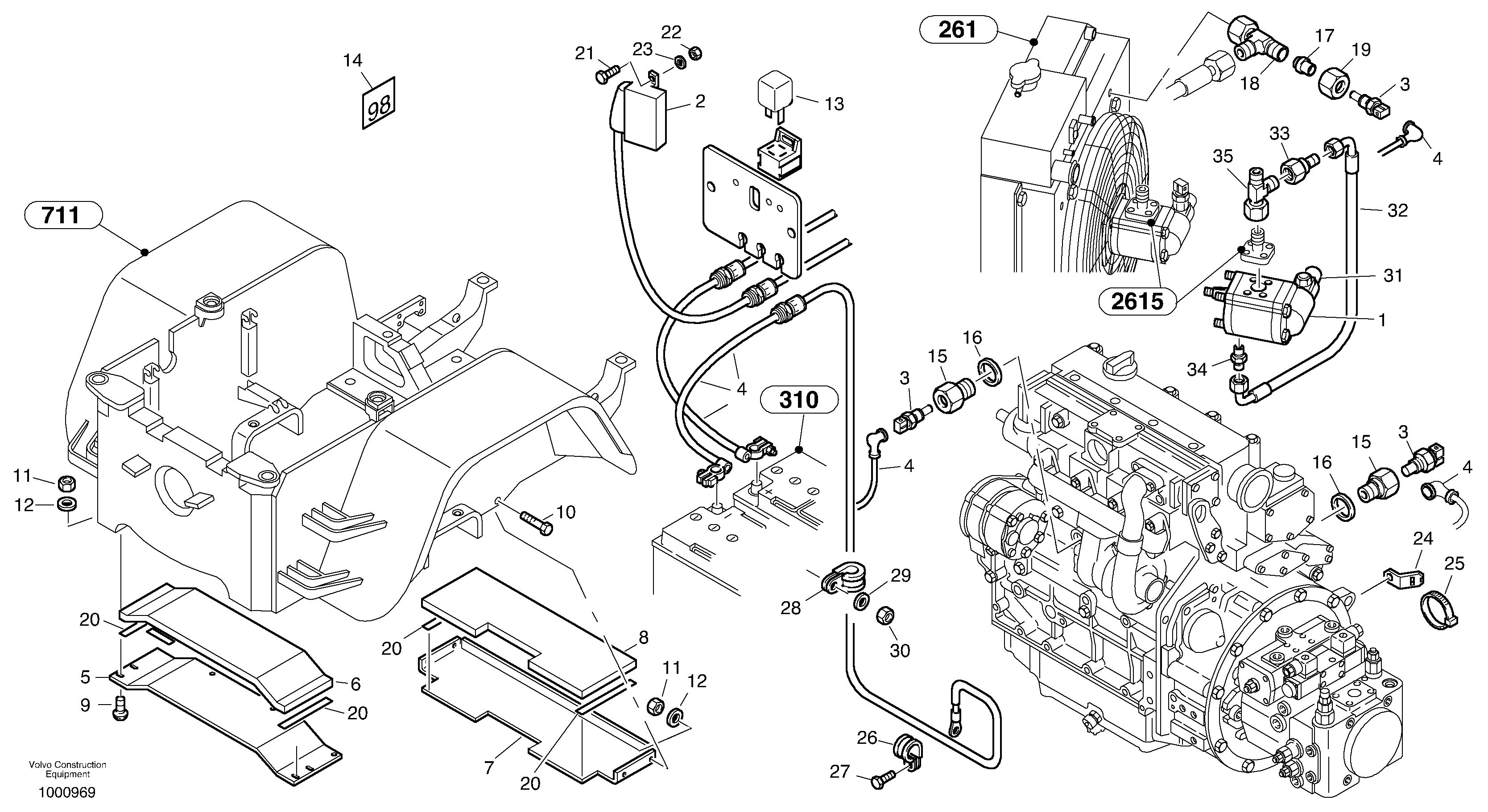 Схема запчастей Volvo L45B - 1634 Noise screening L45B TYPE 194, 195 SER NO - 1499