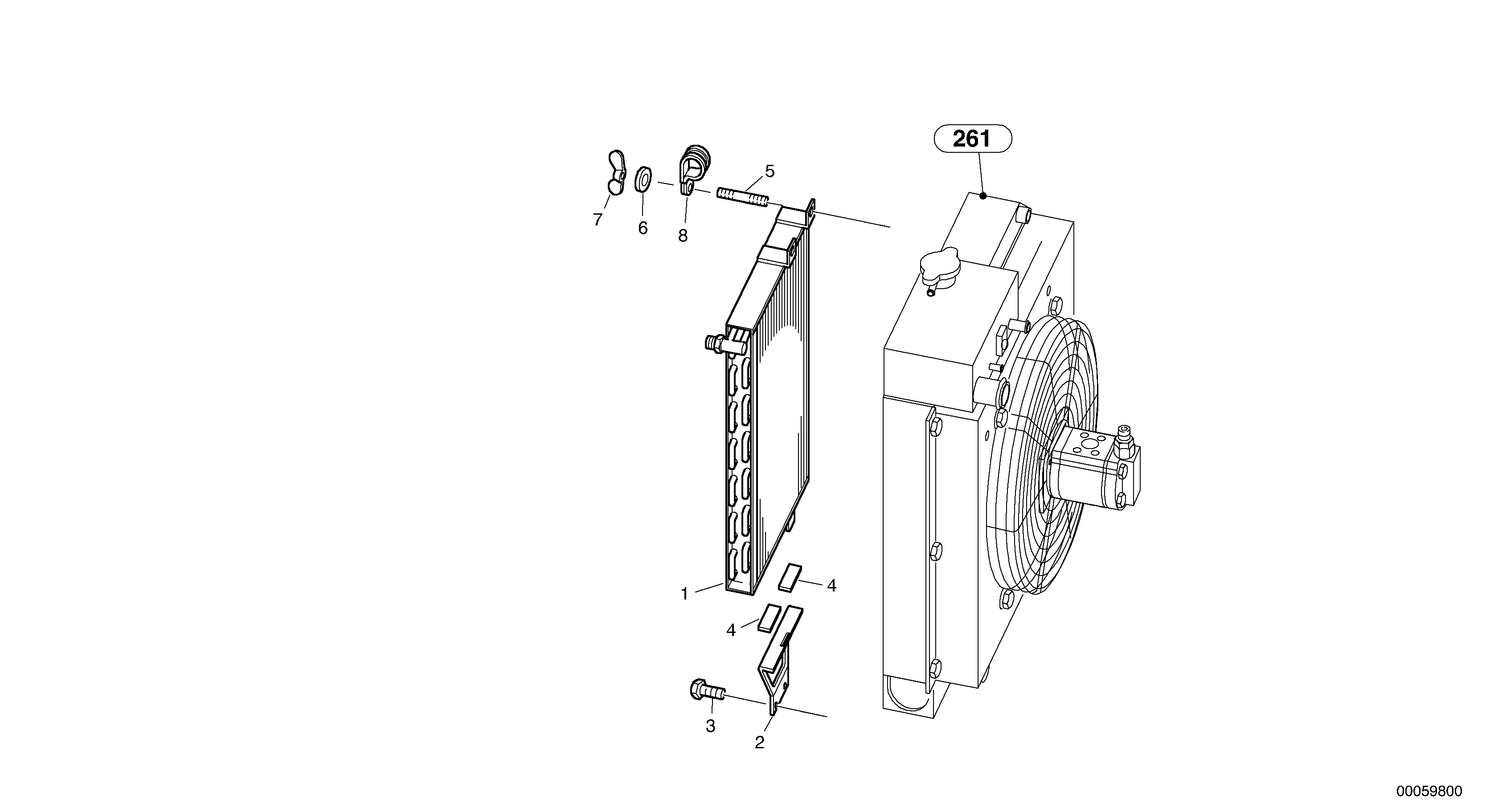 Схема запчастей Volvo L45B - 473 Condenser L45B TYPE 194, 195 SER NO - 1499