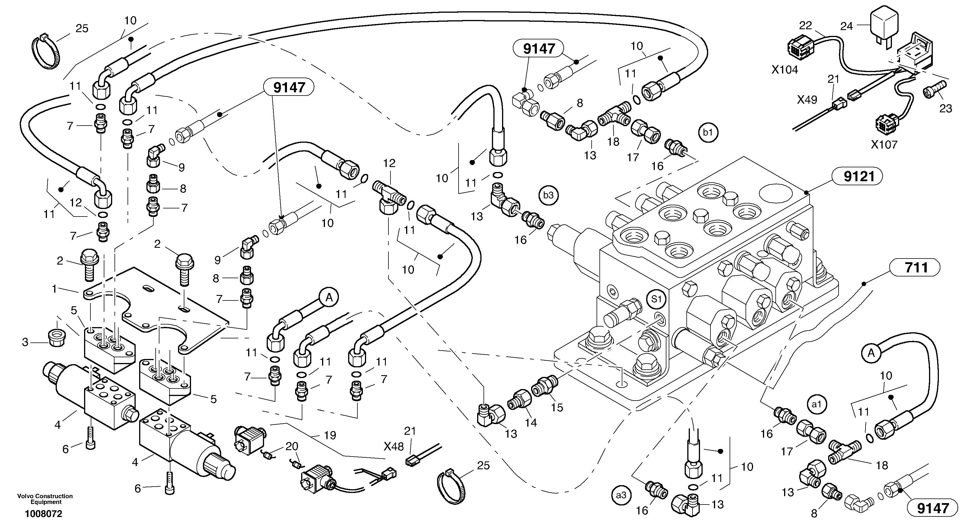 Схема запчастей Volvo L45B - 2007 Hydraulic function - Nr. 3 L45B TYPE 194, 195 SER NO - 1499