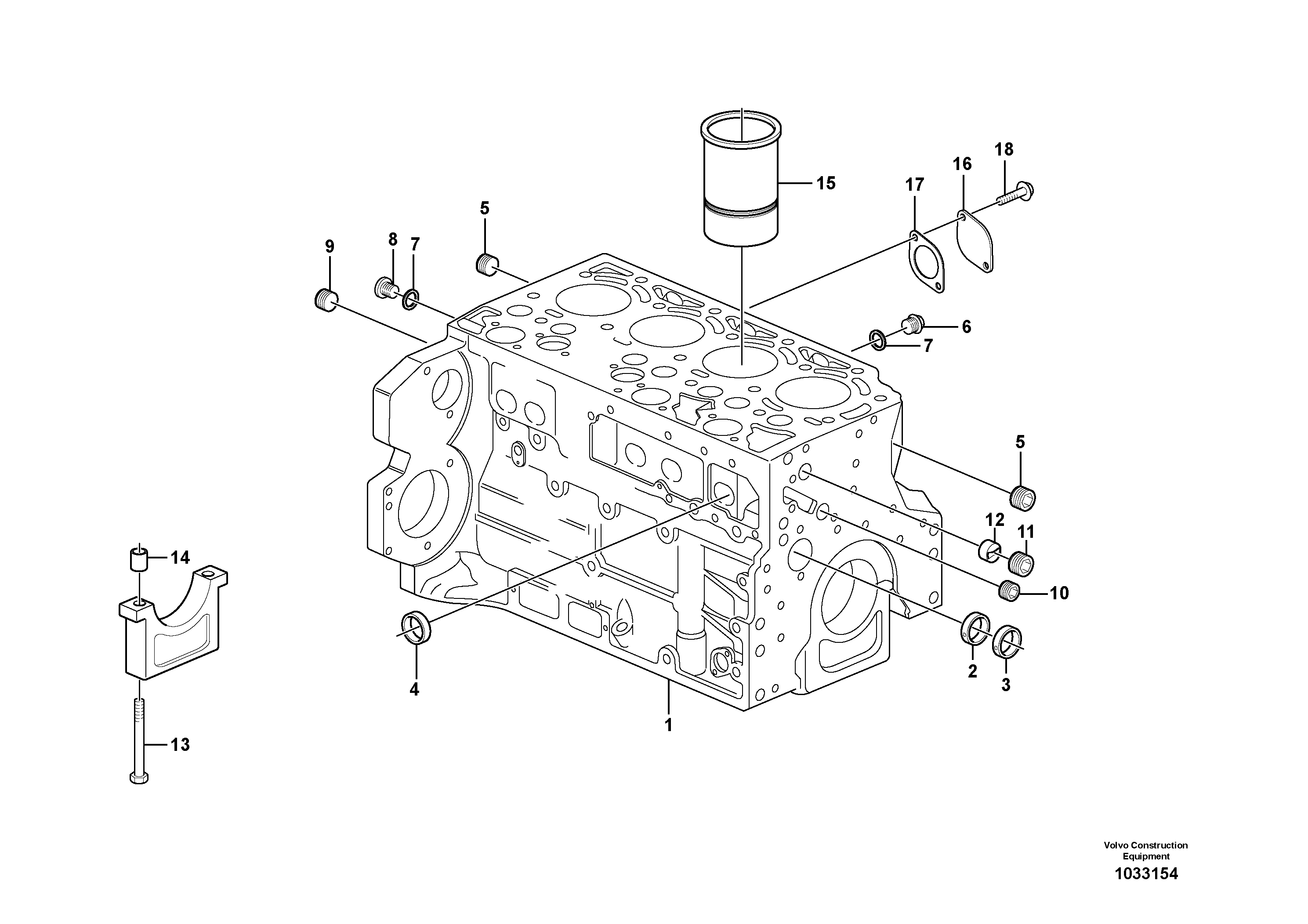 Схема запчастей Volvo L45B - 52885 Блок цилиндров L45B S/N 1941500 - S/N 1951500 -