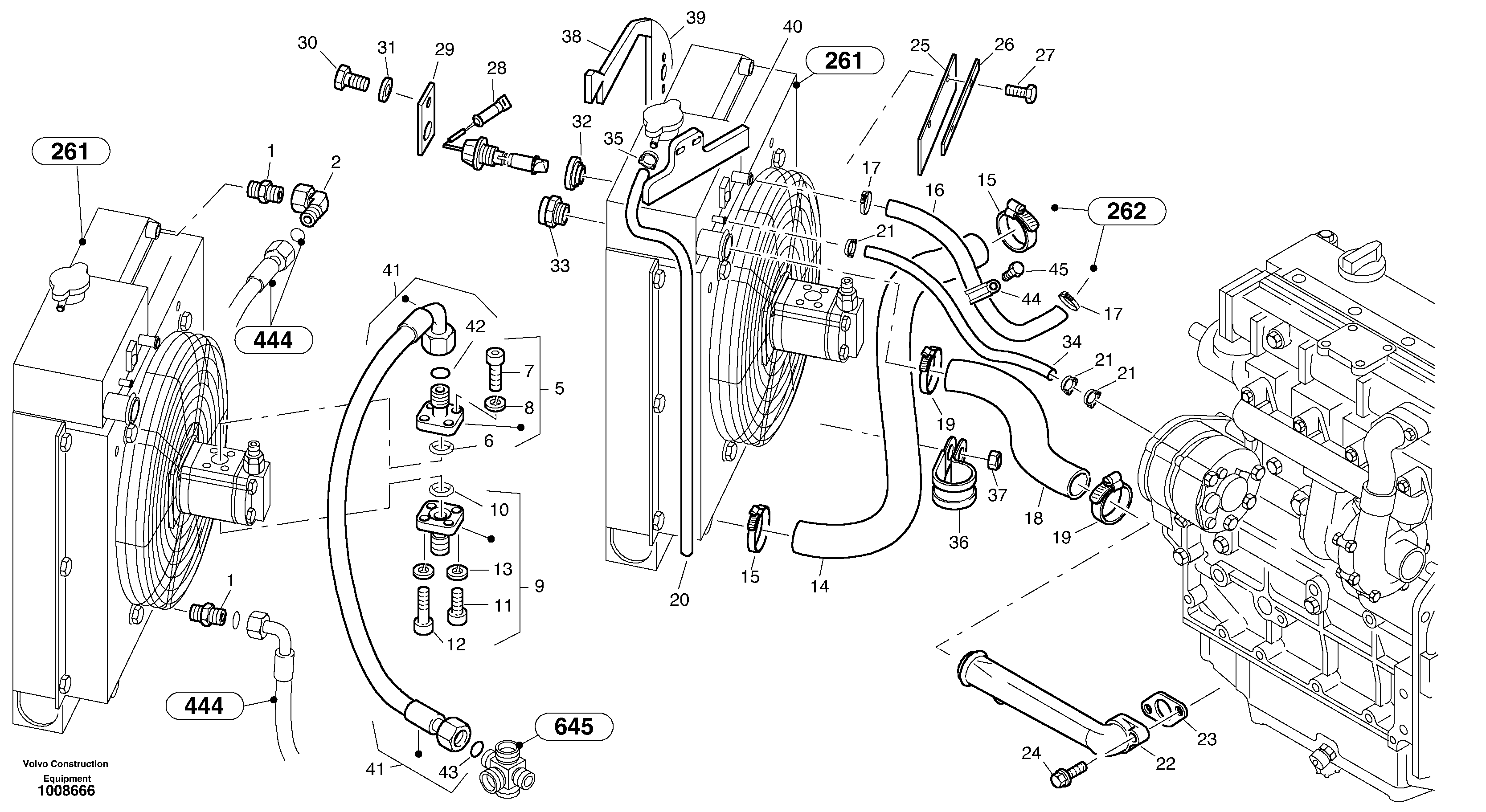 Схема запчастей Volvo L45B - 68210 Cooling pipes L45B S/N 1941500 - S/N 1951500 -