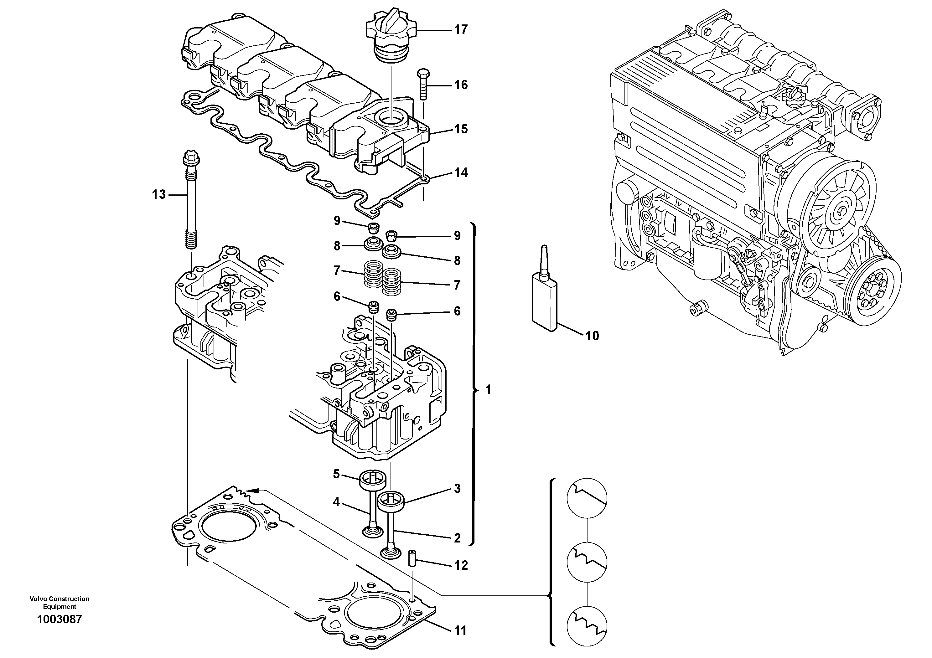 Схема запчастей Volvo L20B - 2574 Головка блока цилиндров L20B TYPE 170 SER NO 0500 -