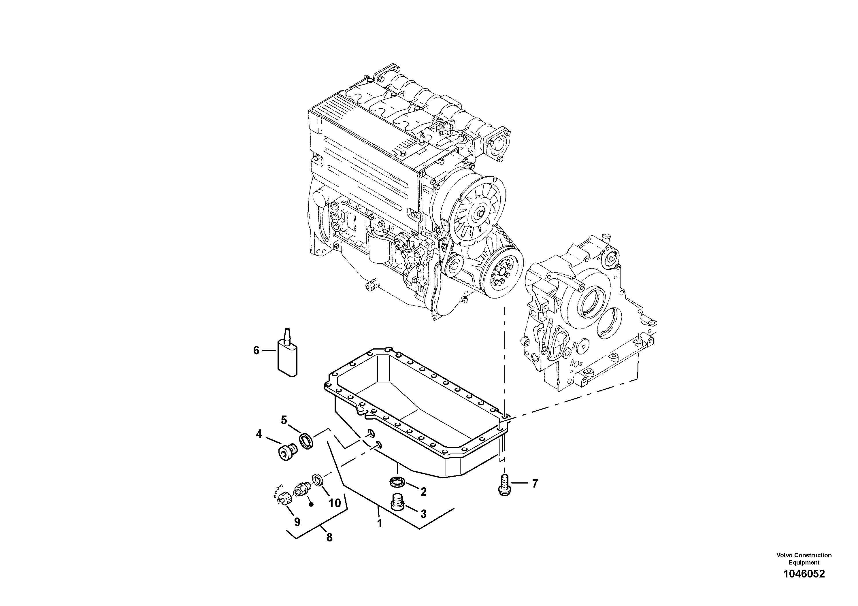 Схема запчастей Volvo L20B - 64671 Oil sump L20B TYPE 170 SER NO 0500 -