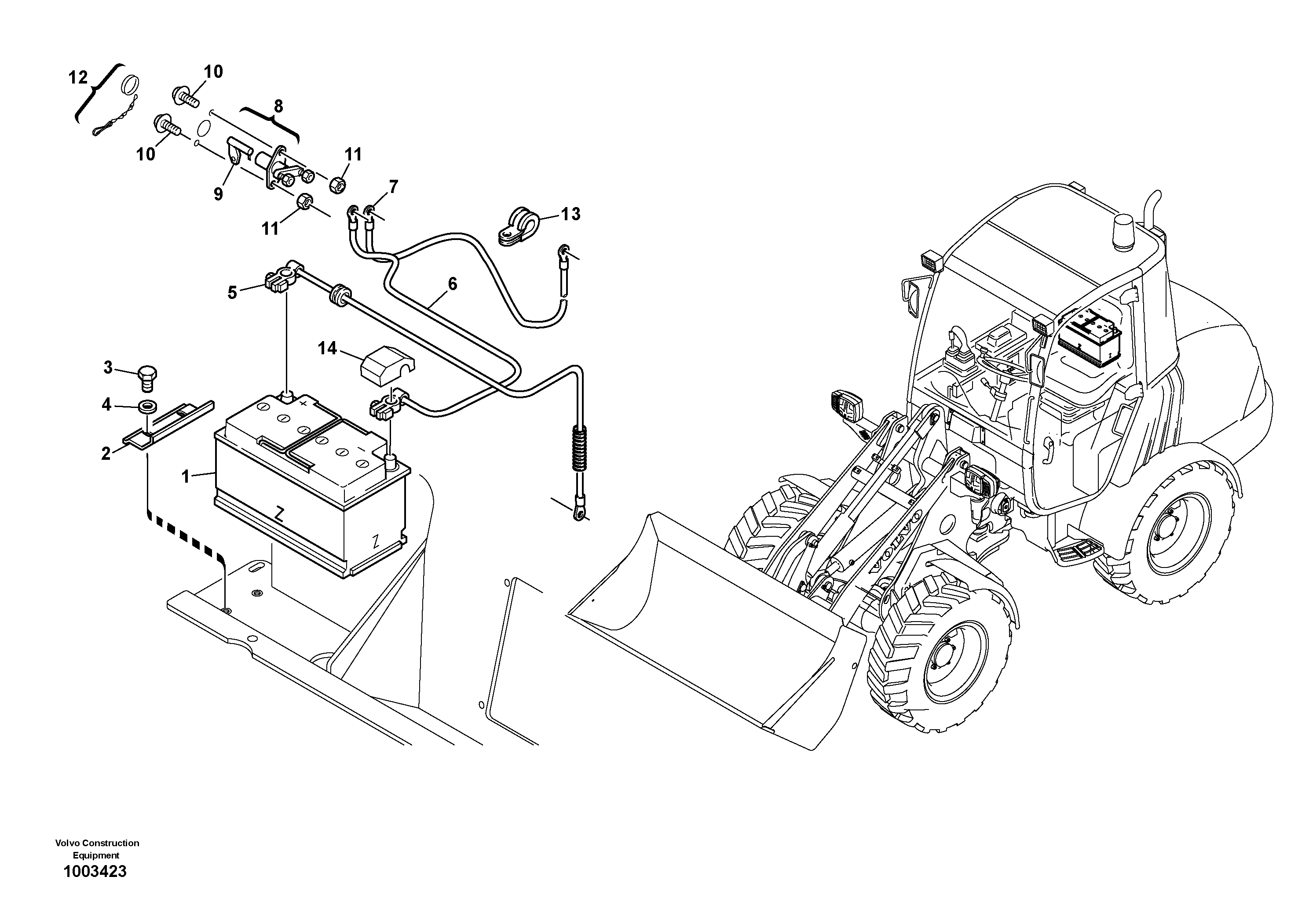 Схема запчастей Volvo L20B - 589 Батарея аккумуляторная L20B TYPE 170 SER NO 0500 -