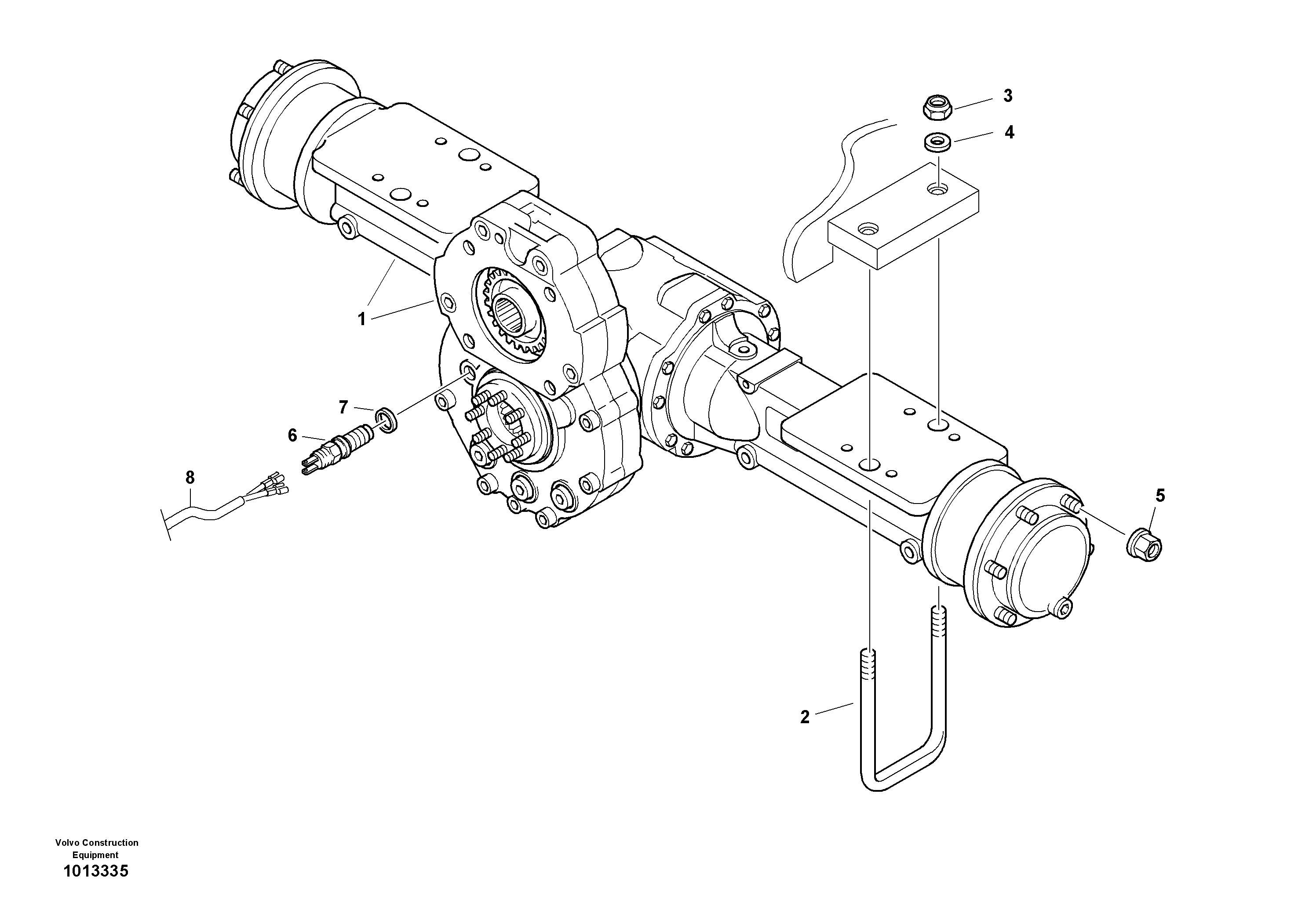 Схема запчастей Volvo L20B - 105107 Assembly - rear axle L20B TYPE 170 SER NO 0500 -