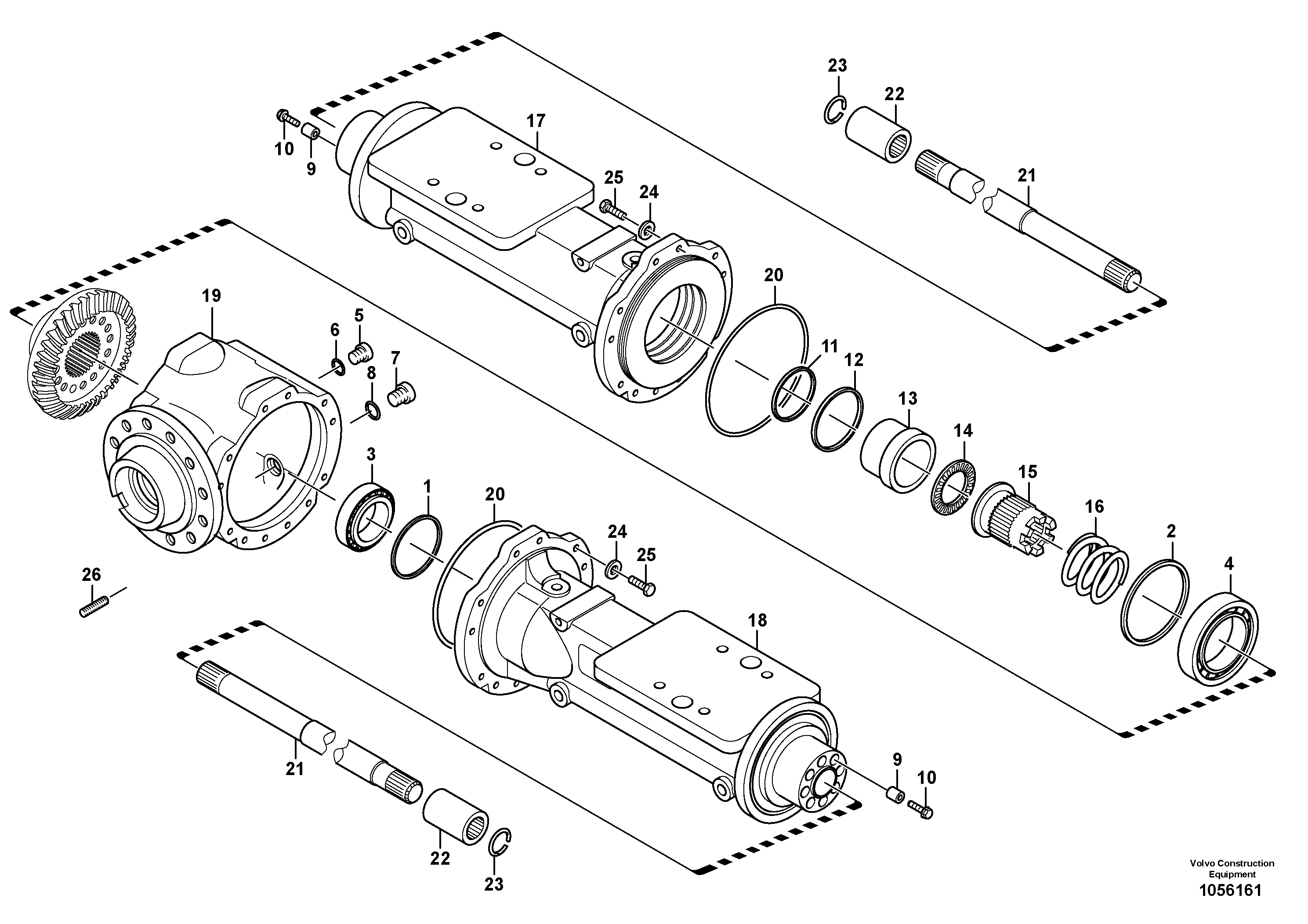 Схема запчастей Volvo L20B - 73279 Картер (корпус) заднего моста L20B TYPE 170 SER NO 0500 -