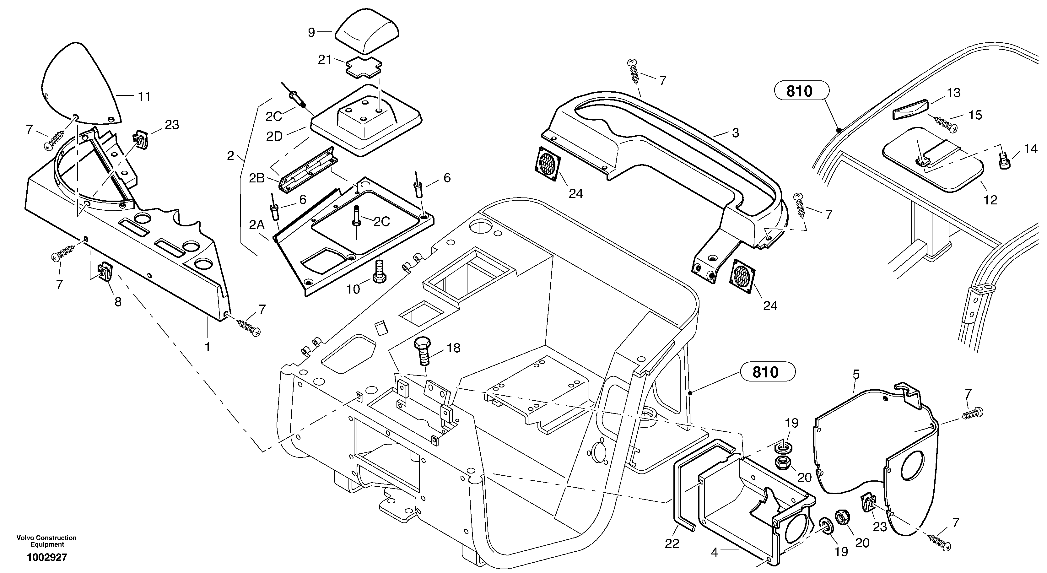 Схема запчастей Volvo L20B - 1648 Interior equipment L20B TYPE 170 SER NO 0500 -