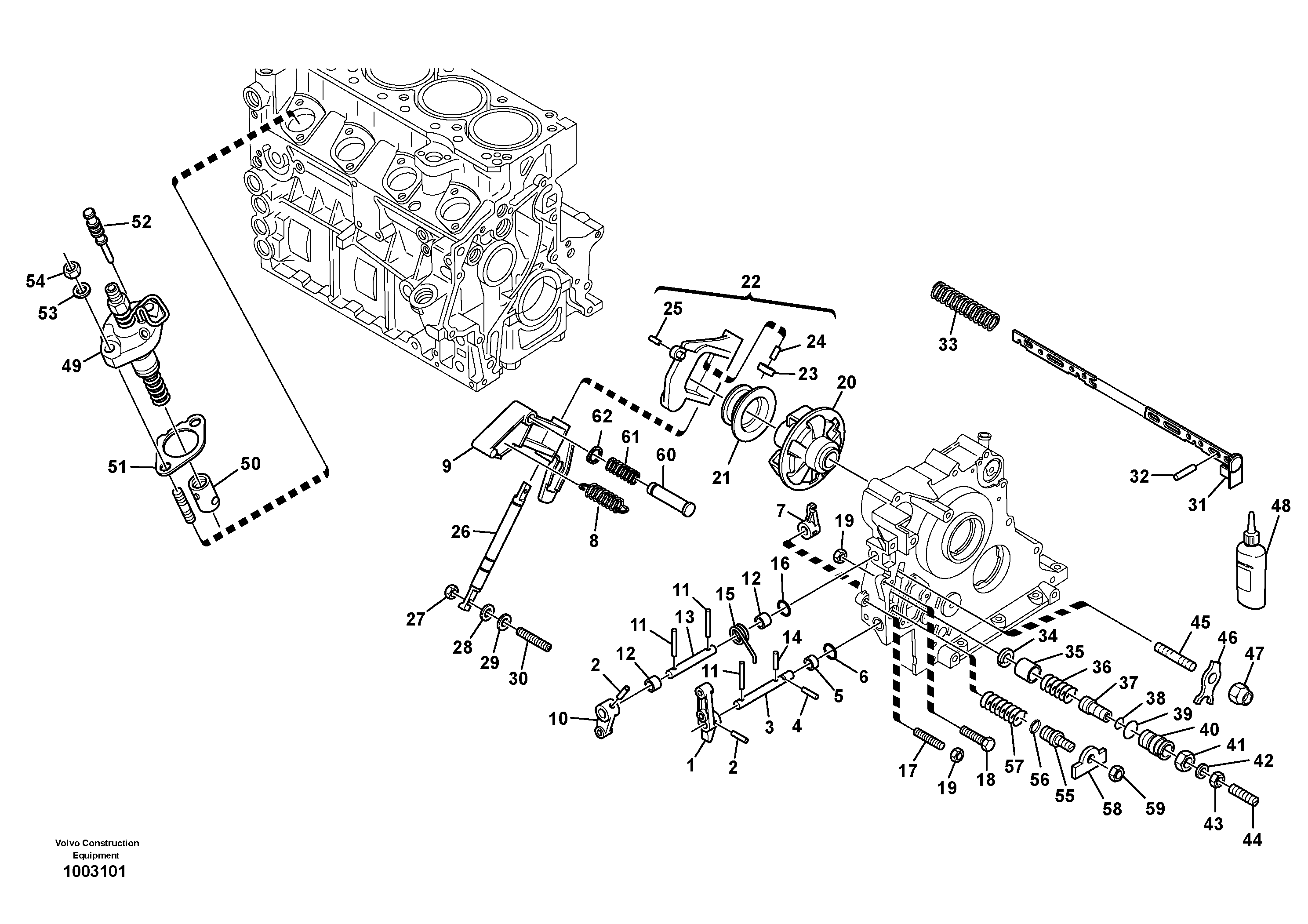 Схема запчастей Volvo L20B - 7381 Speed adjustment - Fuel injection pump L20B TYPE 170 SER NO - 0499