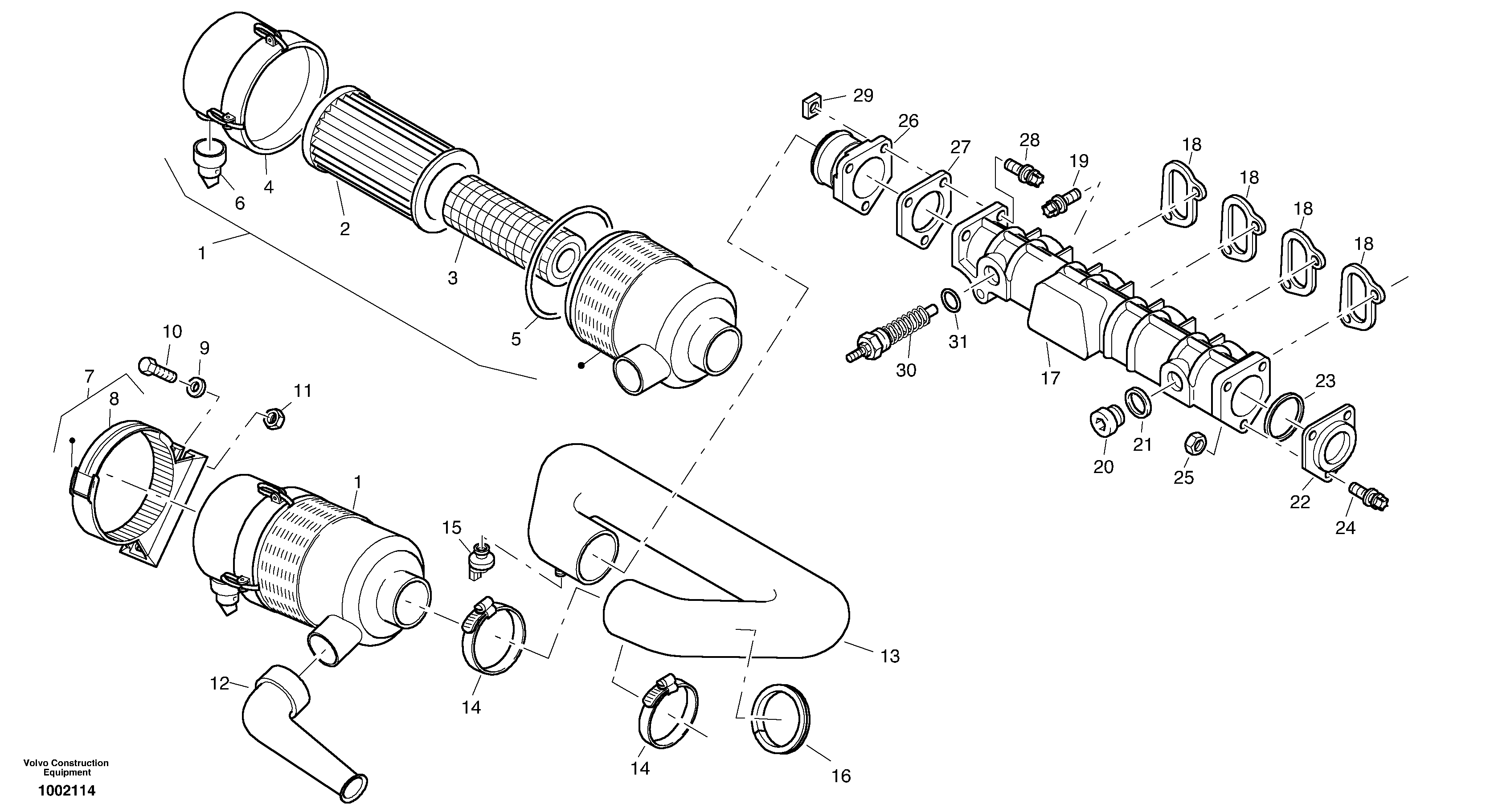 Схема запчастей Volvo L20B - 12853 Suction system, filter L20B TYPE 170 SER NO - 0499