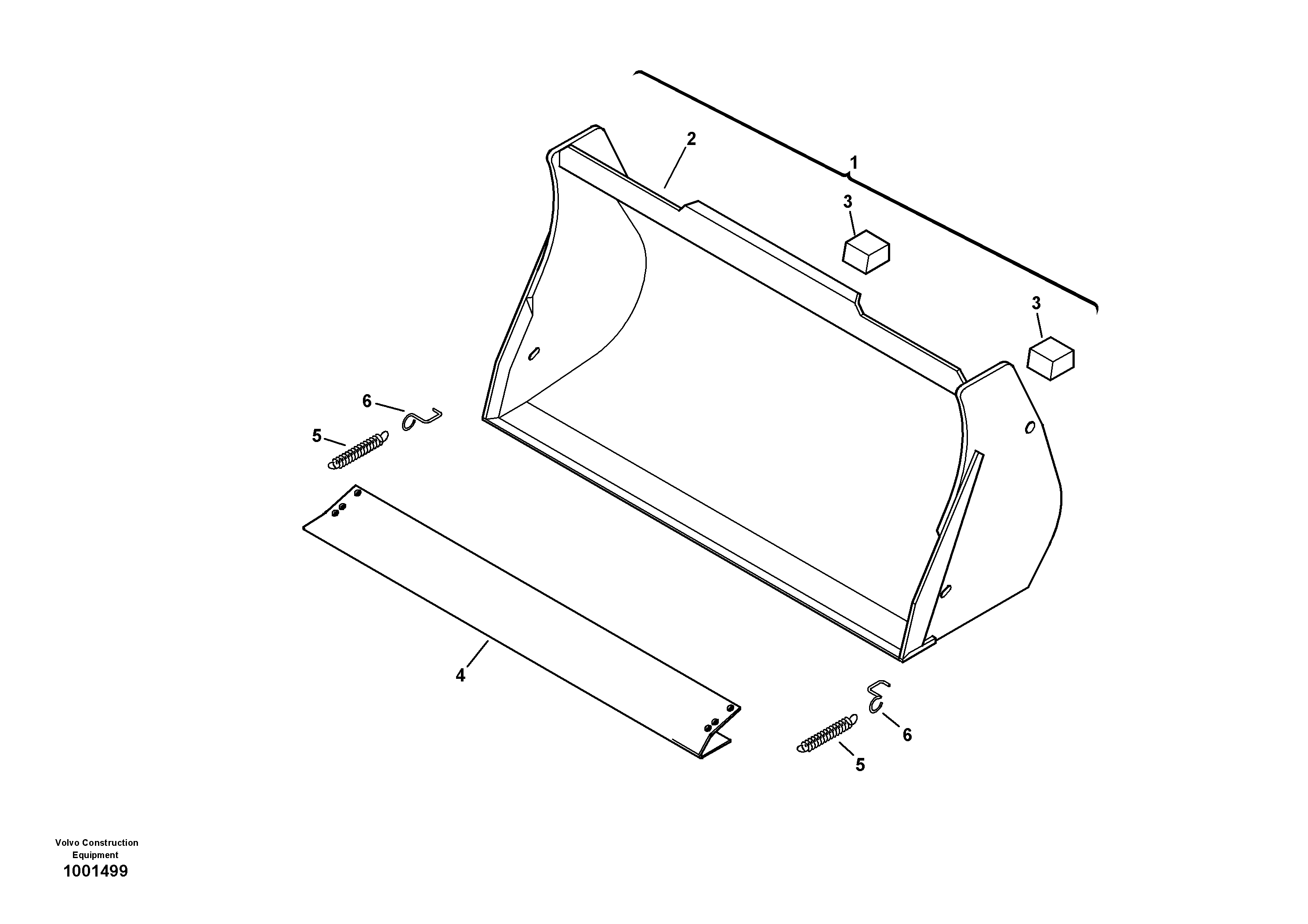 Схема запчастей Volvo L20B - 616 Bucket without teeth L20B TYPE 170 SER NO 0500 -