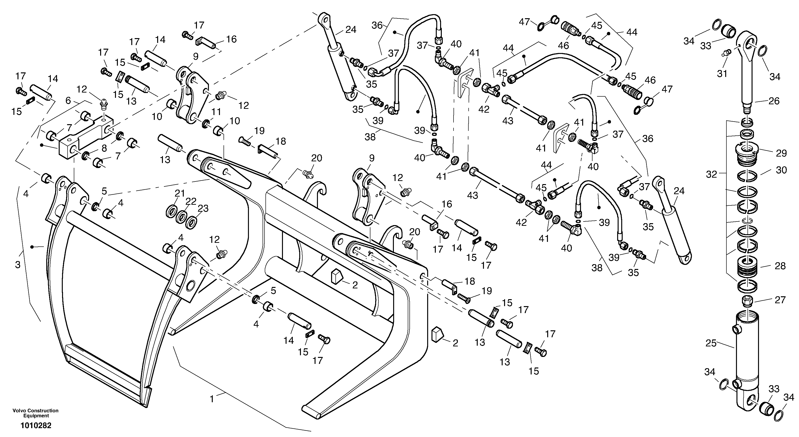 Схема запчастей Volvo L20B - 59917 Tree clamp L20B TYPE 170 SER NO 0500 -