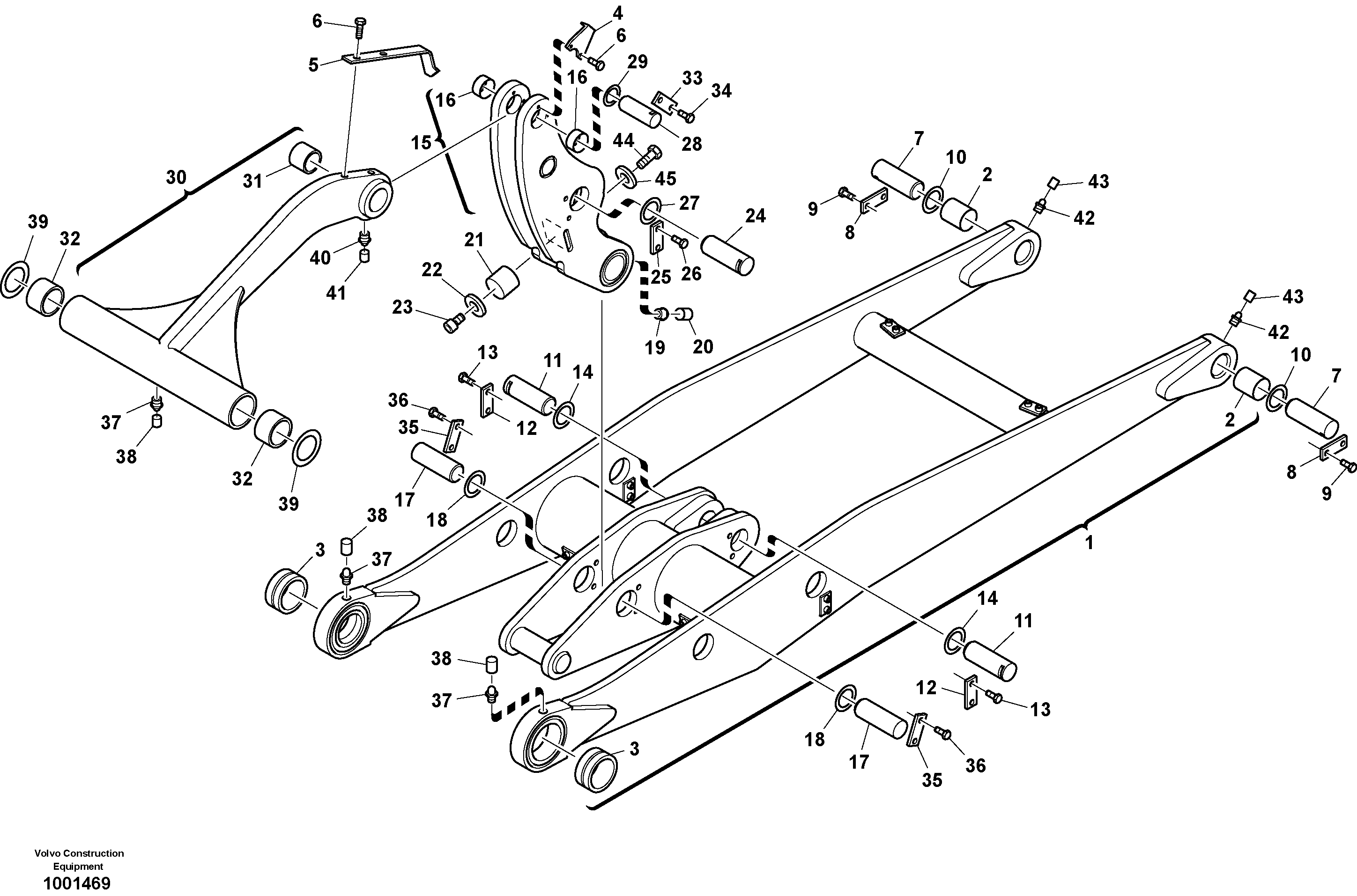 Схема запчастей Volvo L20B - 45725 Lift frame L20B TYPE 170 SER NO 0500 -