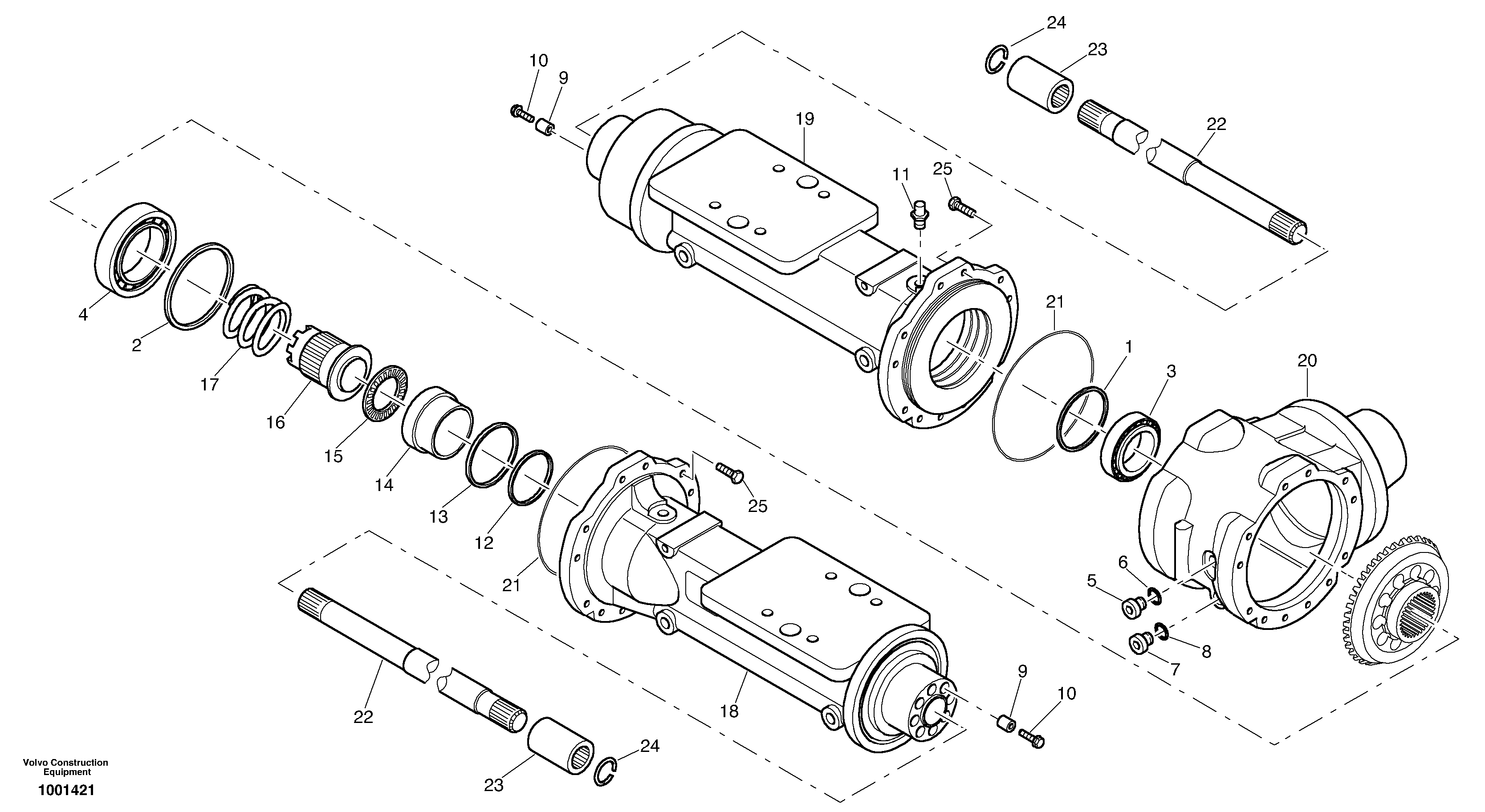 Схема запчастей Volvo L20B - 14974 Housing - front axle L20B TYPE 170 SER NO - 0499