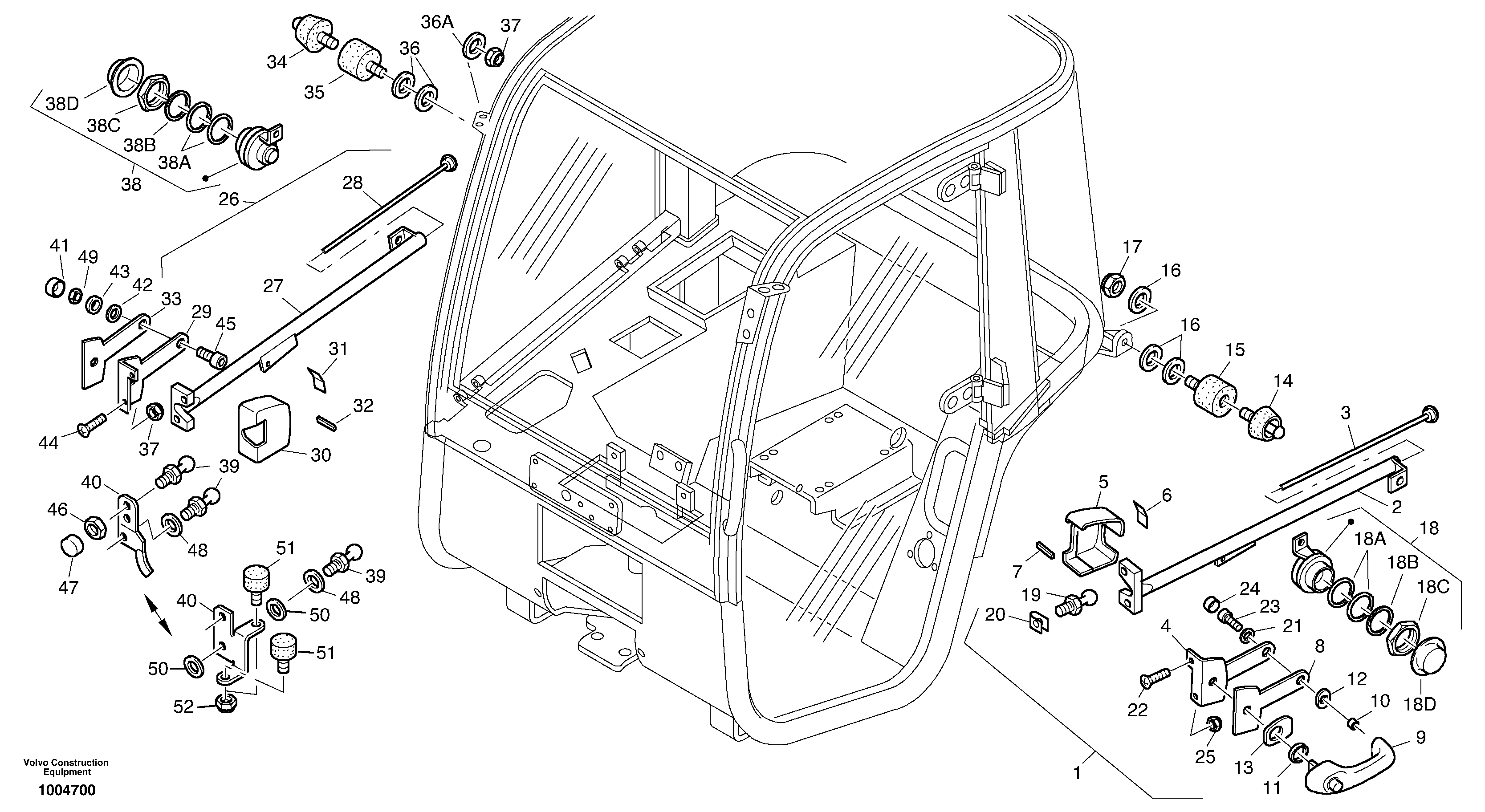 Схема запчастей Volvo L20B - 10063 Перила L20B TYPE 170 SER NO - 0499