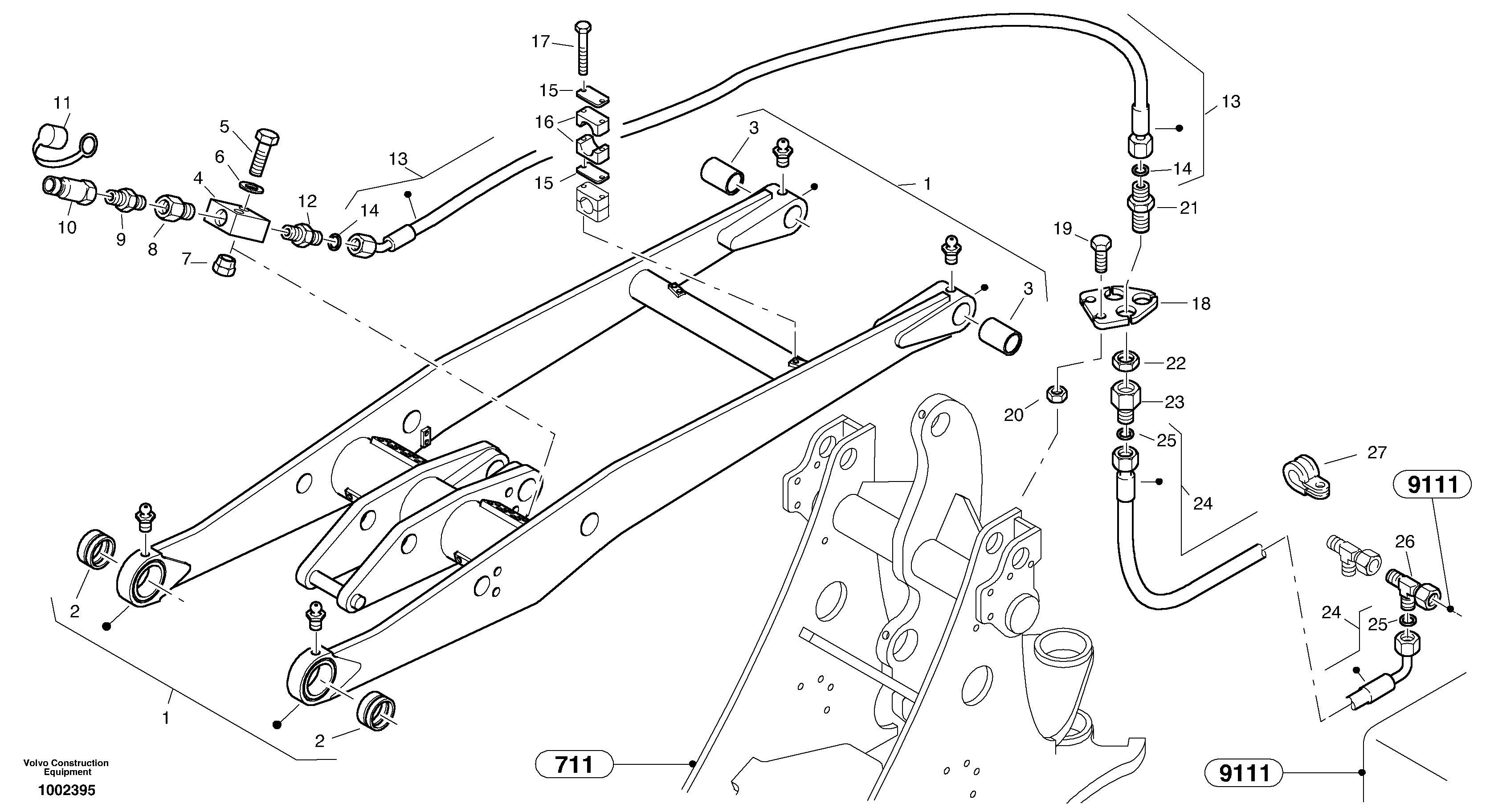 Схема запчастей Volvo L25B - 470 Leakage line - Option L25B TYPE 175 SER NO - 0499