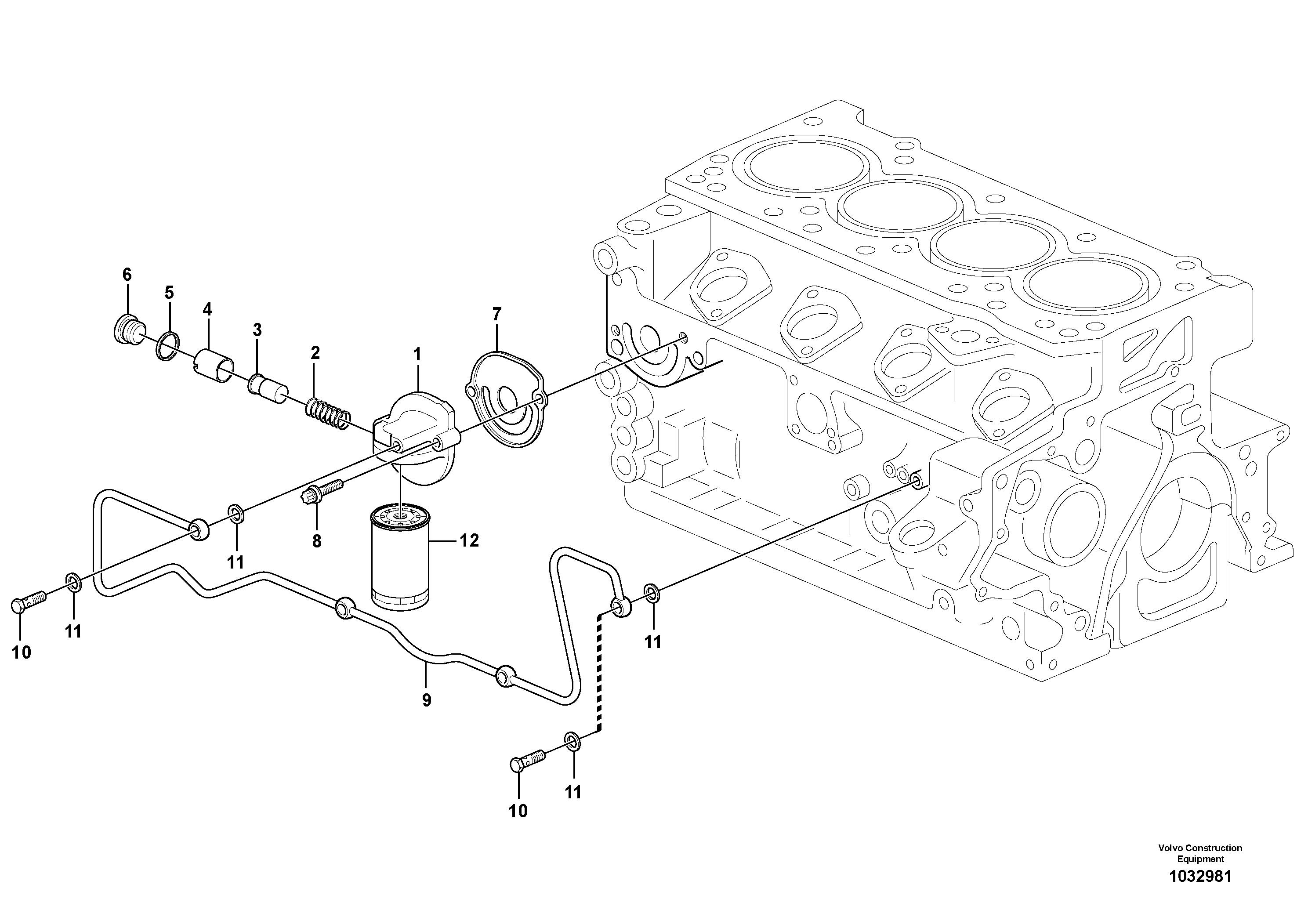 Схема запчастей Volvo L25B - 9488 Фильтр масляный L25B TYPE 175, S/N 0500 - TYPE 176, S/N 0001 -