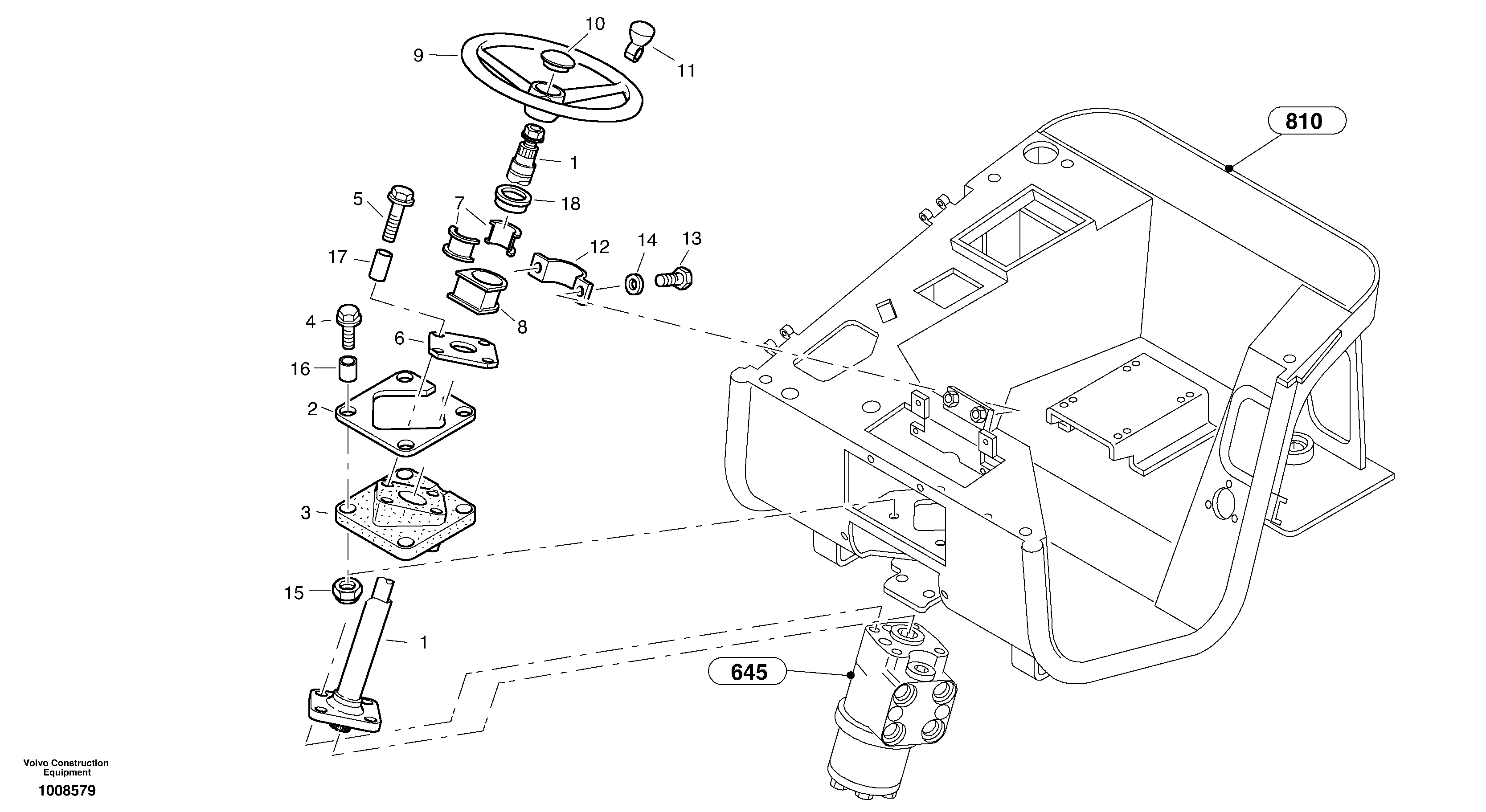 Схема запчастей Volvo L25B - 84359 Steering assembly L25B TYPE 175, S/N 0500 - TYPE 176, S/N 0001 -