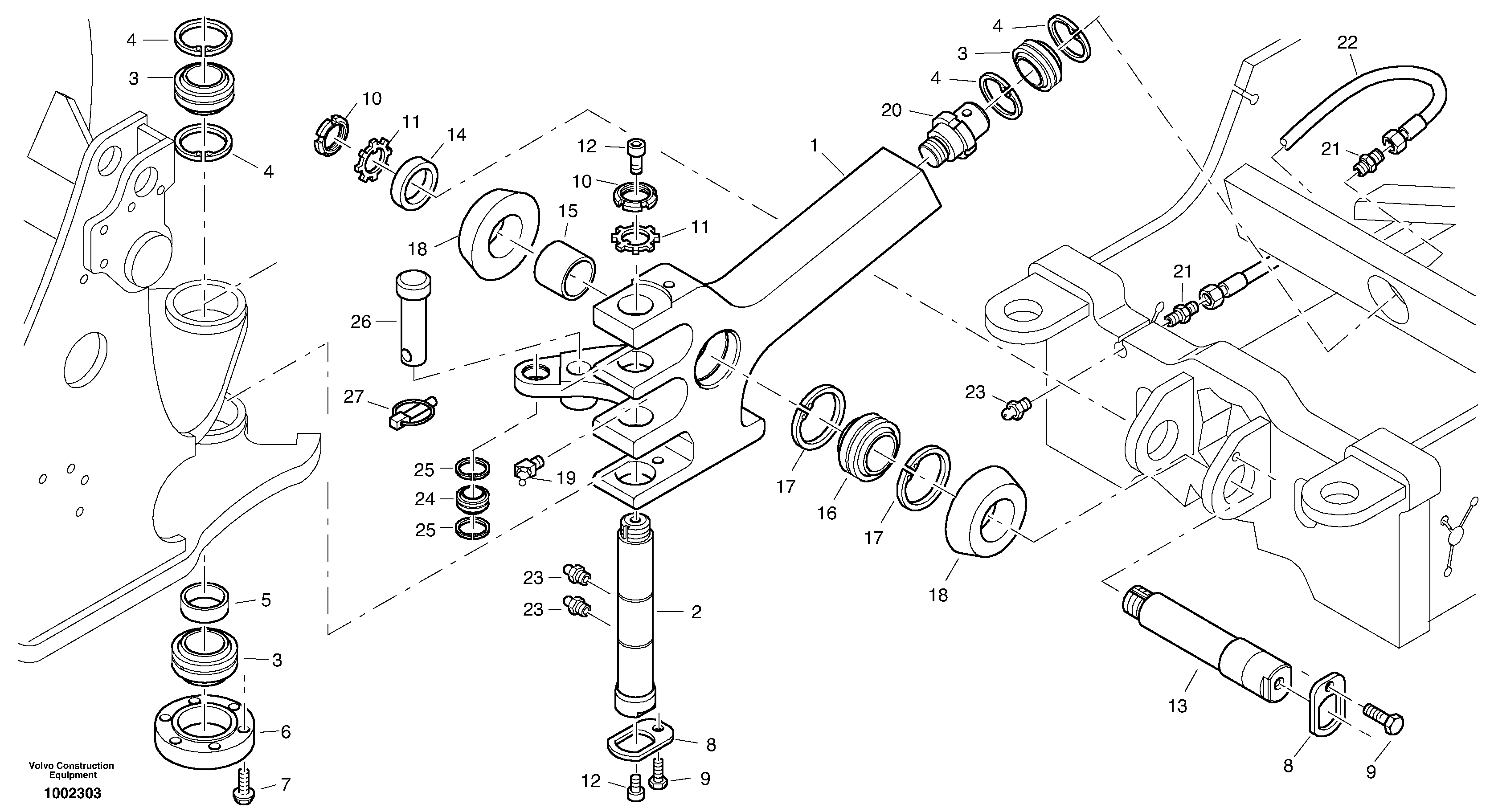 Схема запчастей Volvo L25B - 40081 Articulation point L25B TYPE 175, S/N 0500 - TYPE 176, S/N 0001 -