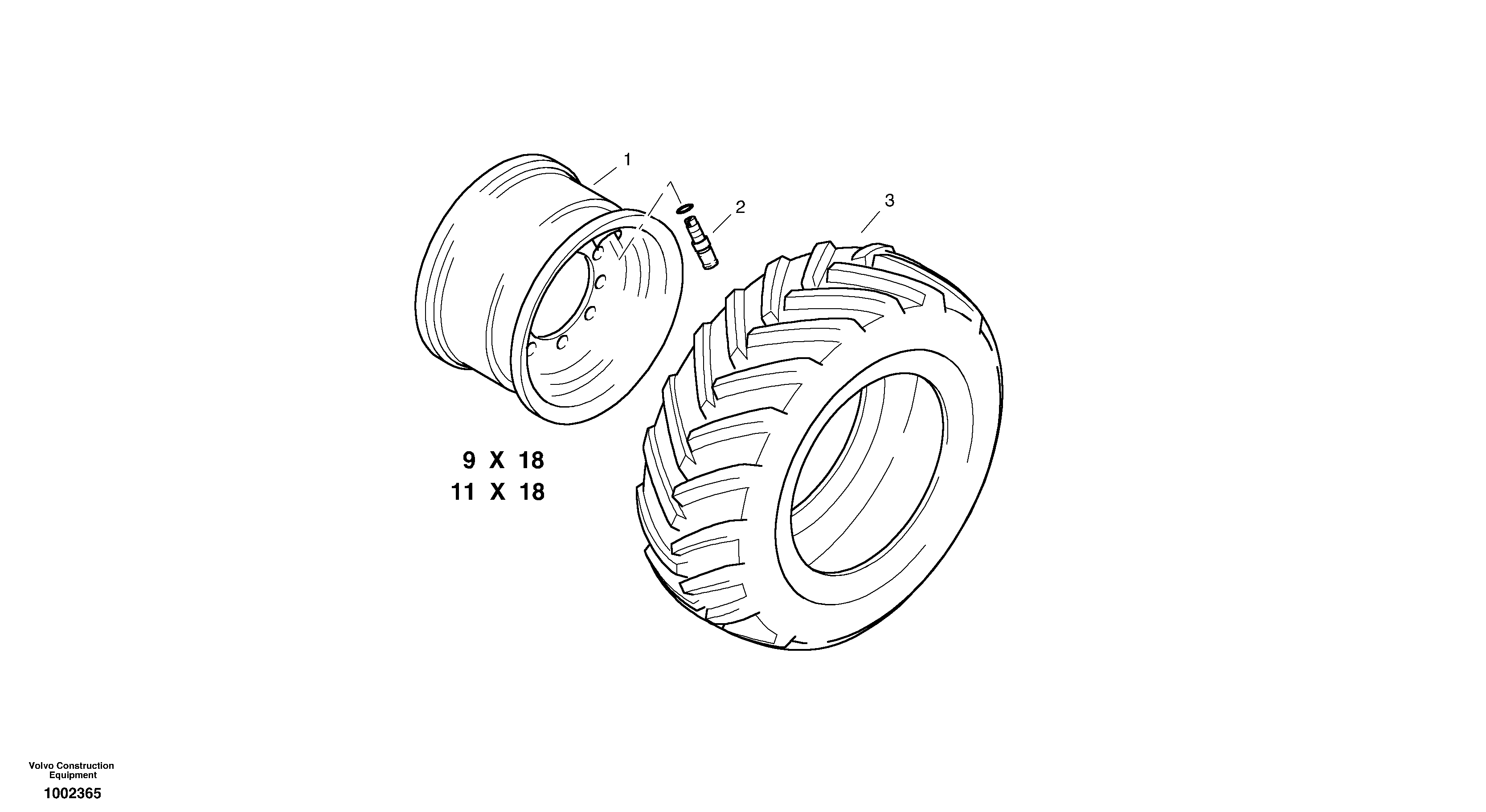 Схема запчастей Volvo L25B - 8634 Wheels L25B TYPE 175, S/N 0500 - TYPE 176, S/N 0001 -