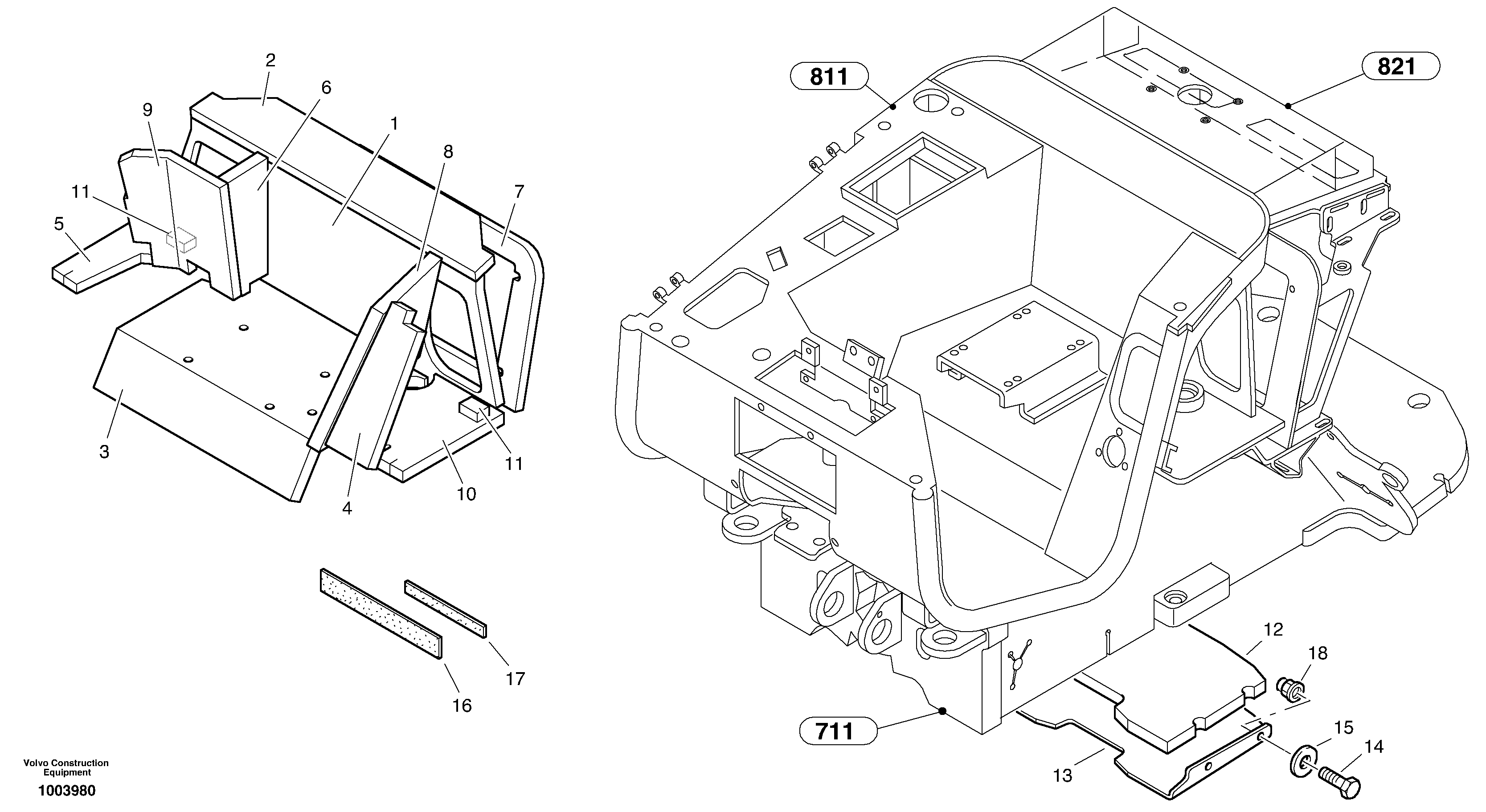 Схема запчастей Volvo L25B - 63812 Noise screening L25B TYPE 175, S/N 0500 - TYPE 176, S/N 0001 -