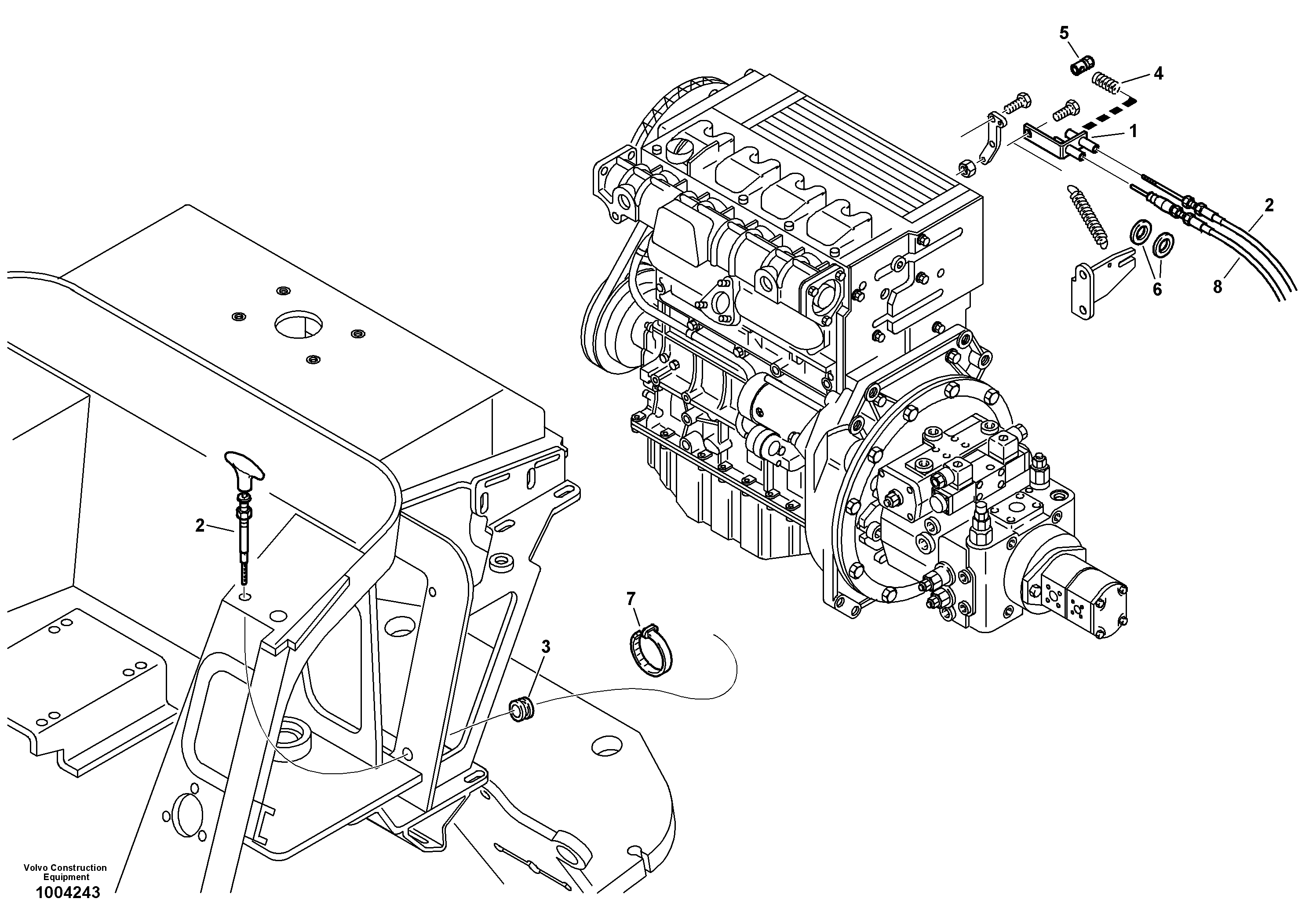 Схема запчастей Volvo L25B - 26083 Hand throttle L25B TYPE 175 SER NO - 0499