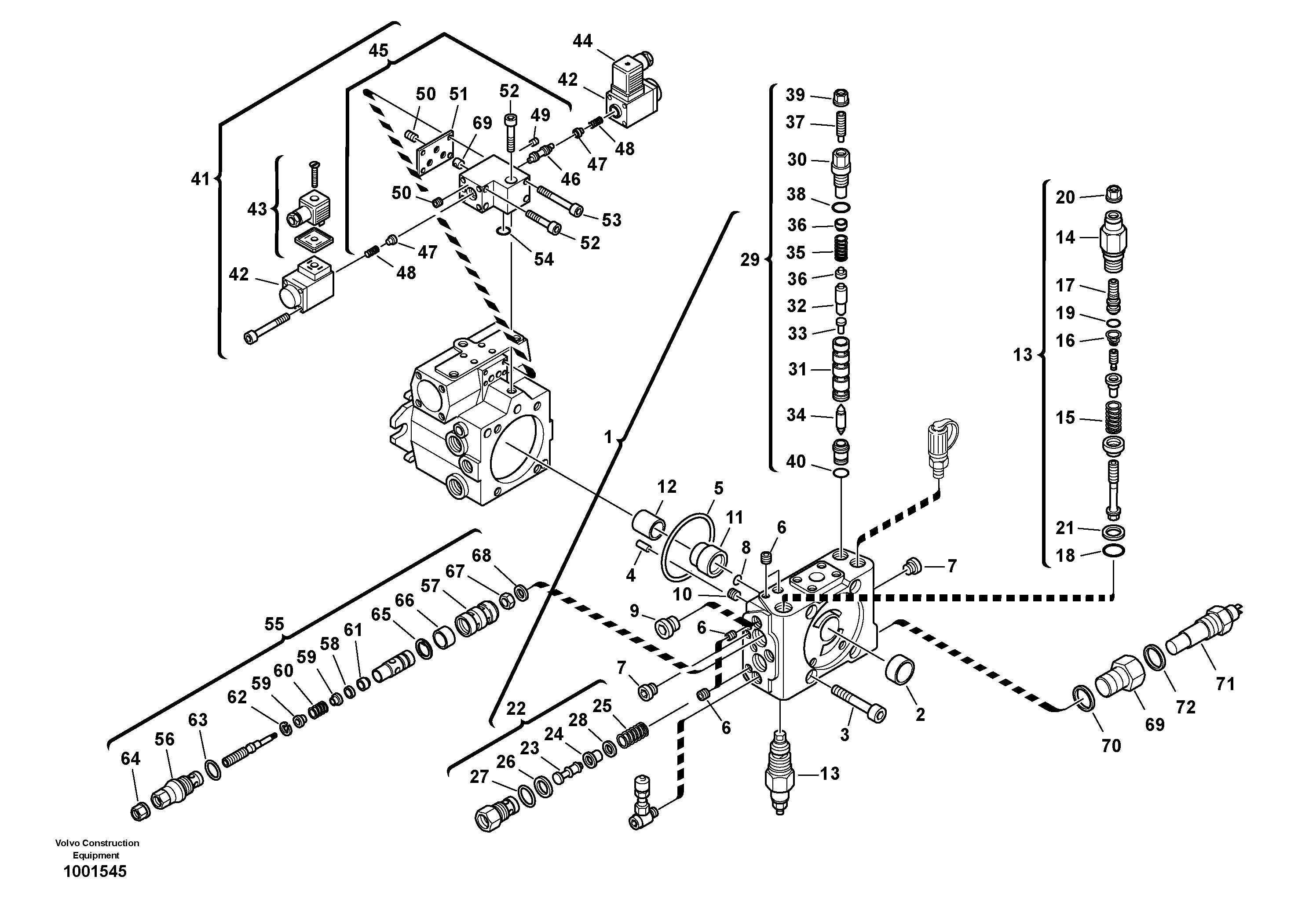 Схема запчастей Volvo L25B - 96833 Valves - Variable displacement pump L25B TYPE 175 SER NO - 0499