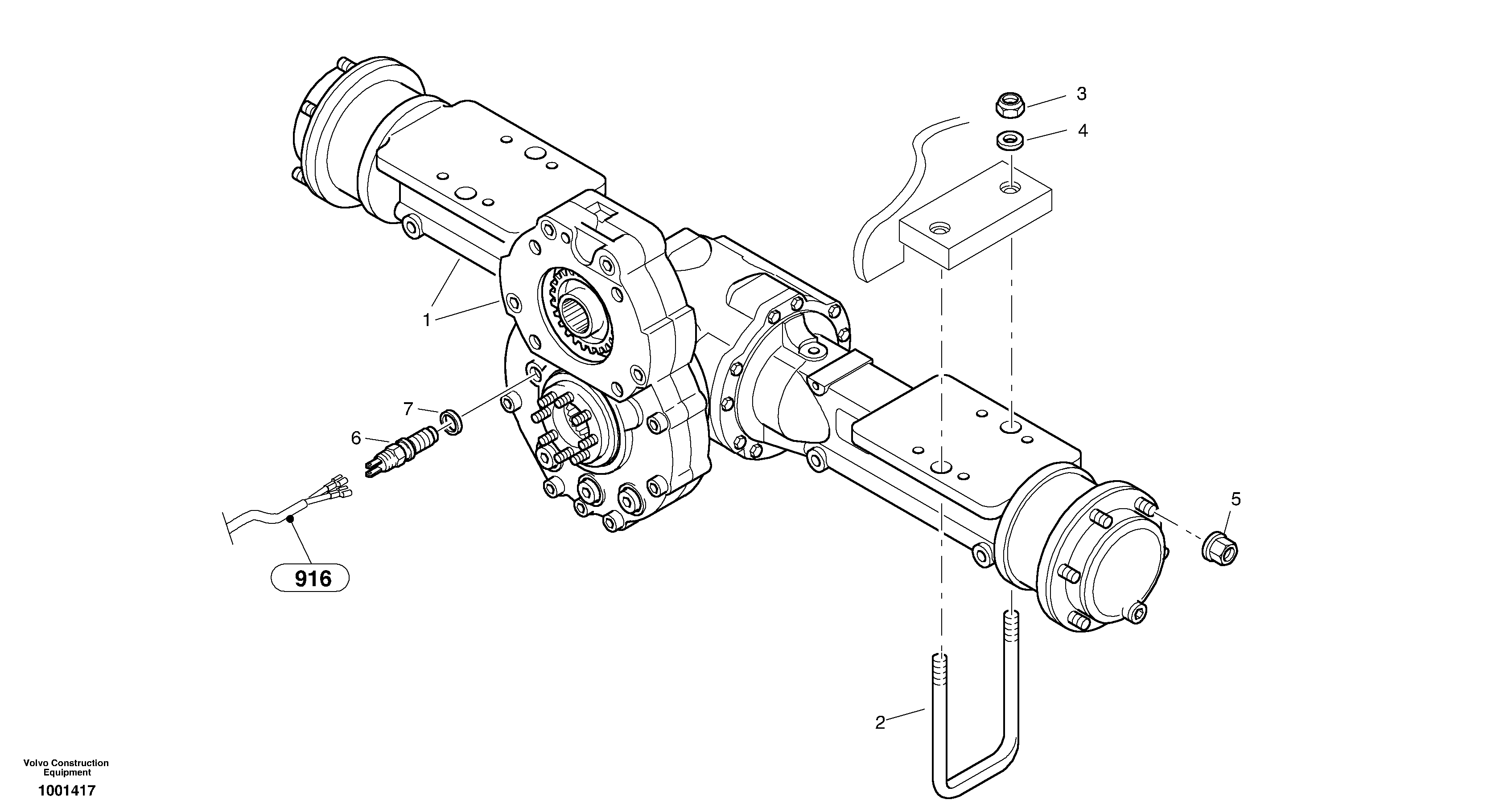 Схема запчастей Volvo L25B - 16939 Assembly - rear axle L25B TYPE 175 SER NO - 0499