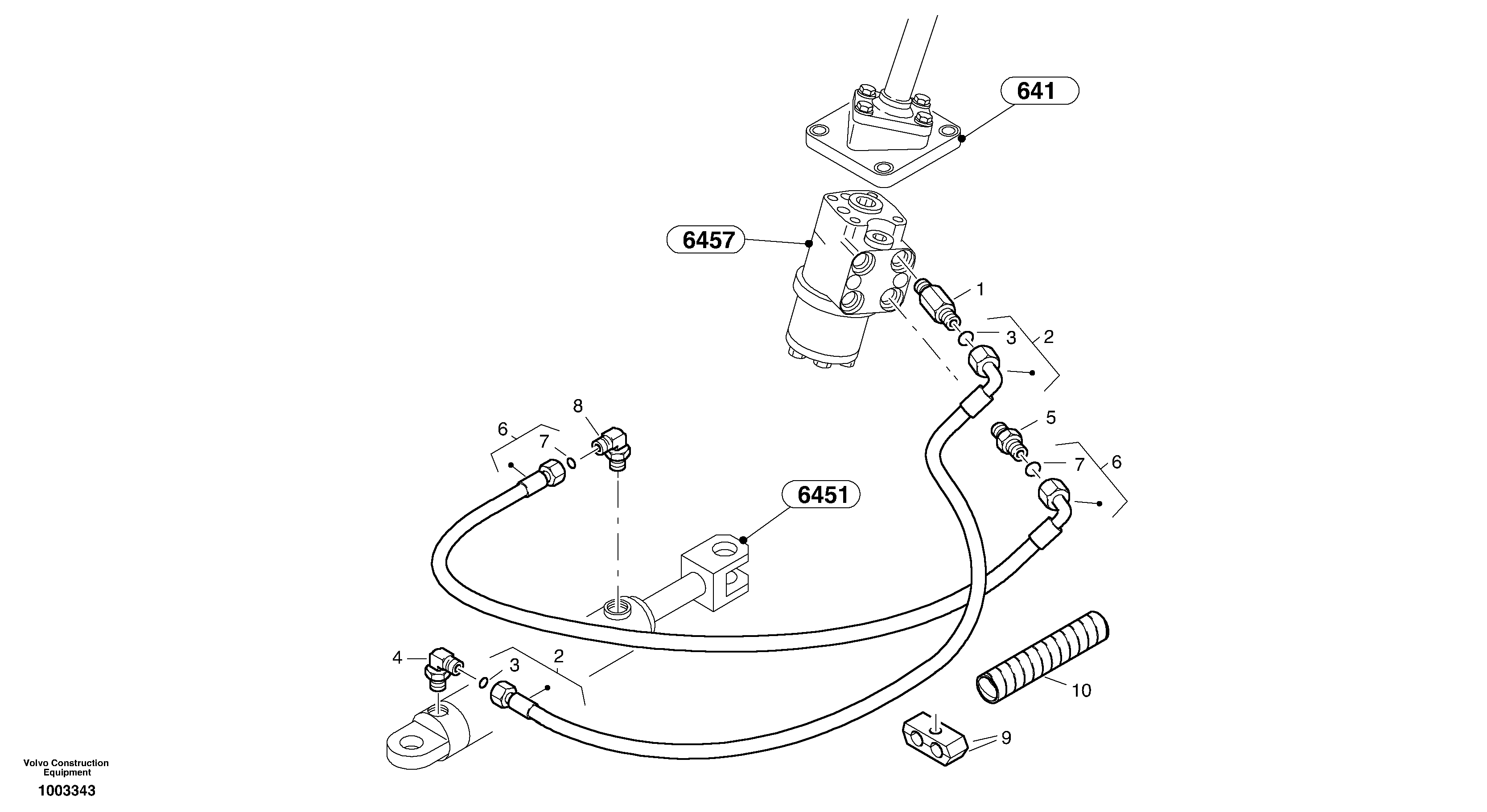 Схема запчастей Volvo L25B - 3786 Steering-hydraulic equipment - front vehicle L25B TYPE 175 SER NO - 0499