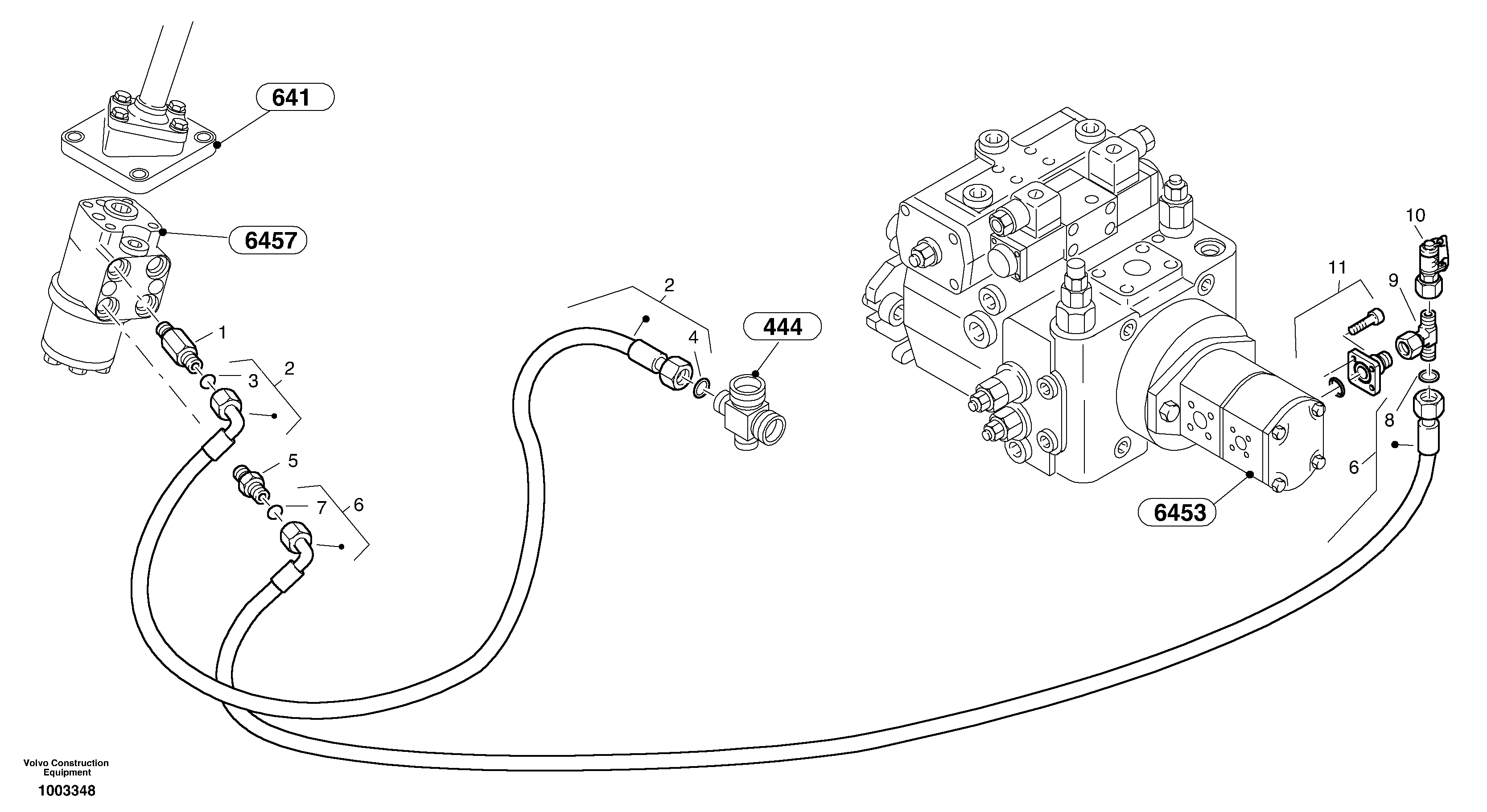 Схема запчастей Volvo L25B - 65387 Steering-hydraulic equipment - rear vehicle L25B TYPE 175 SER NO - 0499